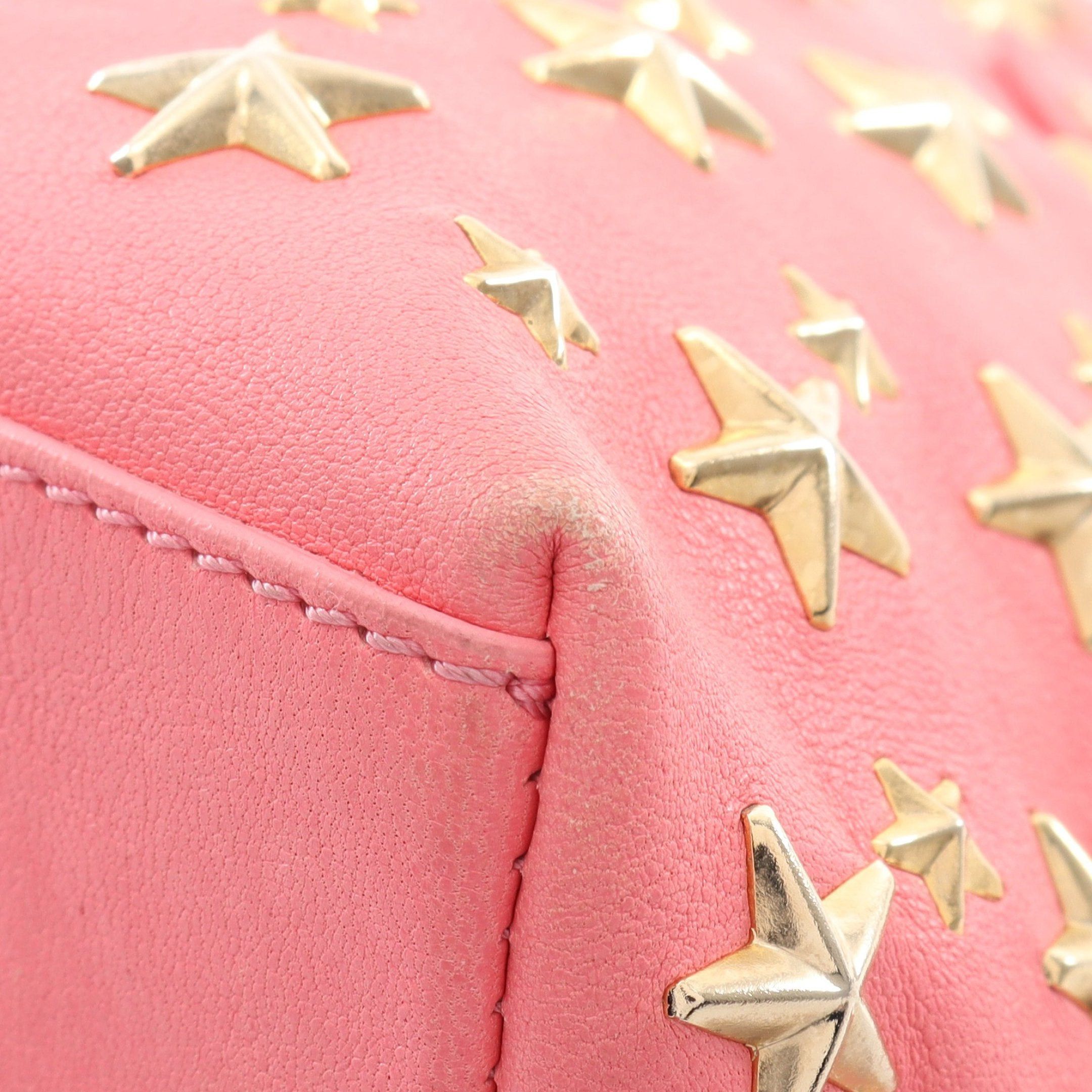 Jimmy Choo Jimmy Choo Sasha S Handbag Tote Bag Star Studs Leather Pink Size ONE SIZE - 5 Thumbnail