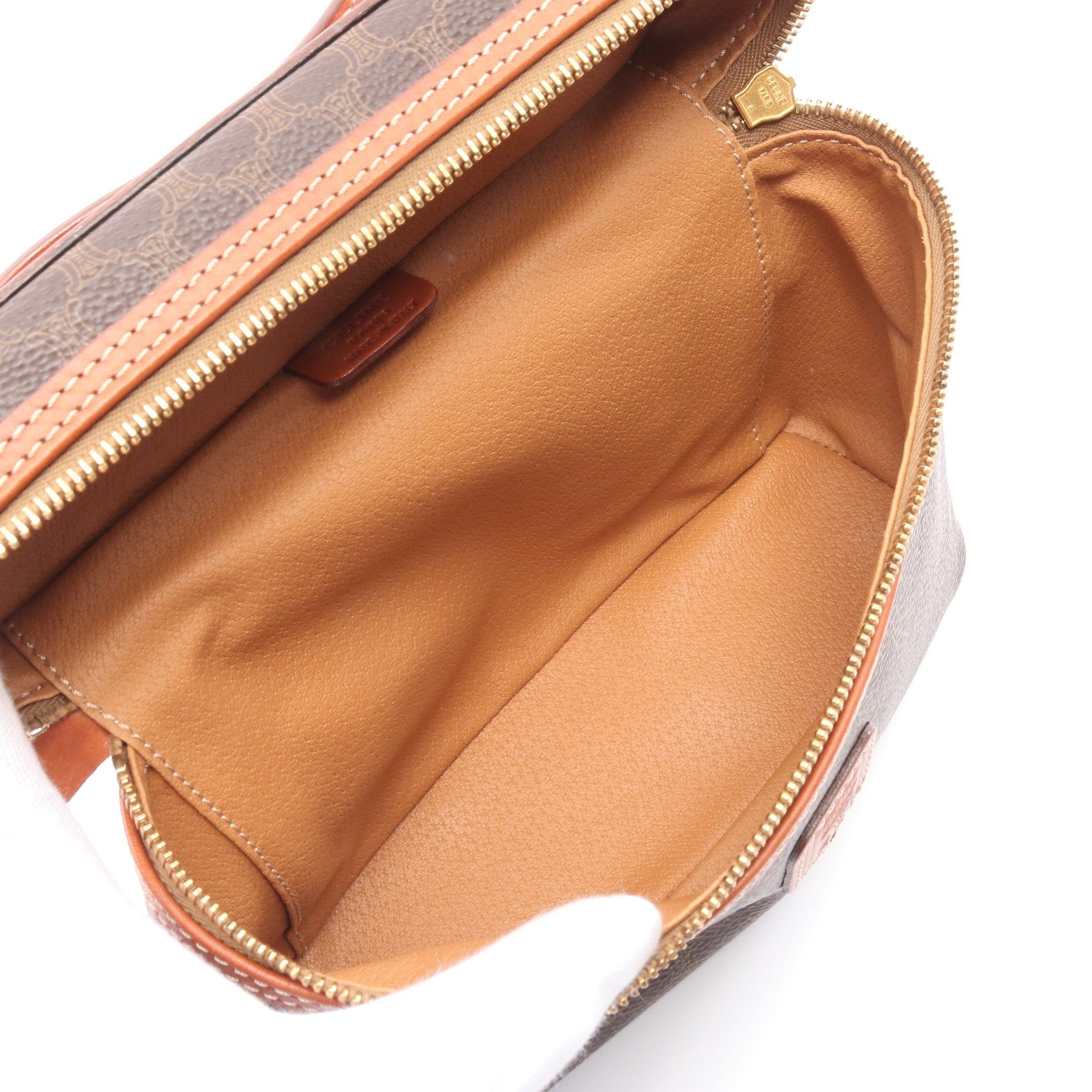 Celine Celine Macadam Vanity Bag Handbag Leather Dark Brown Size ONE SIZE - 3 Thumbnail