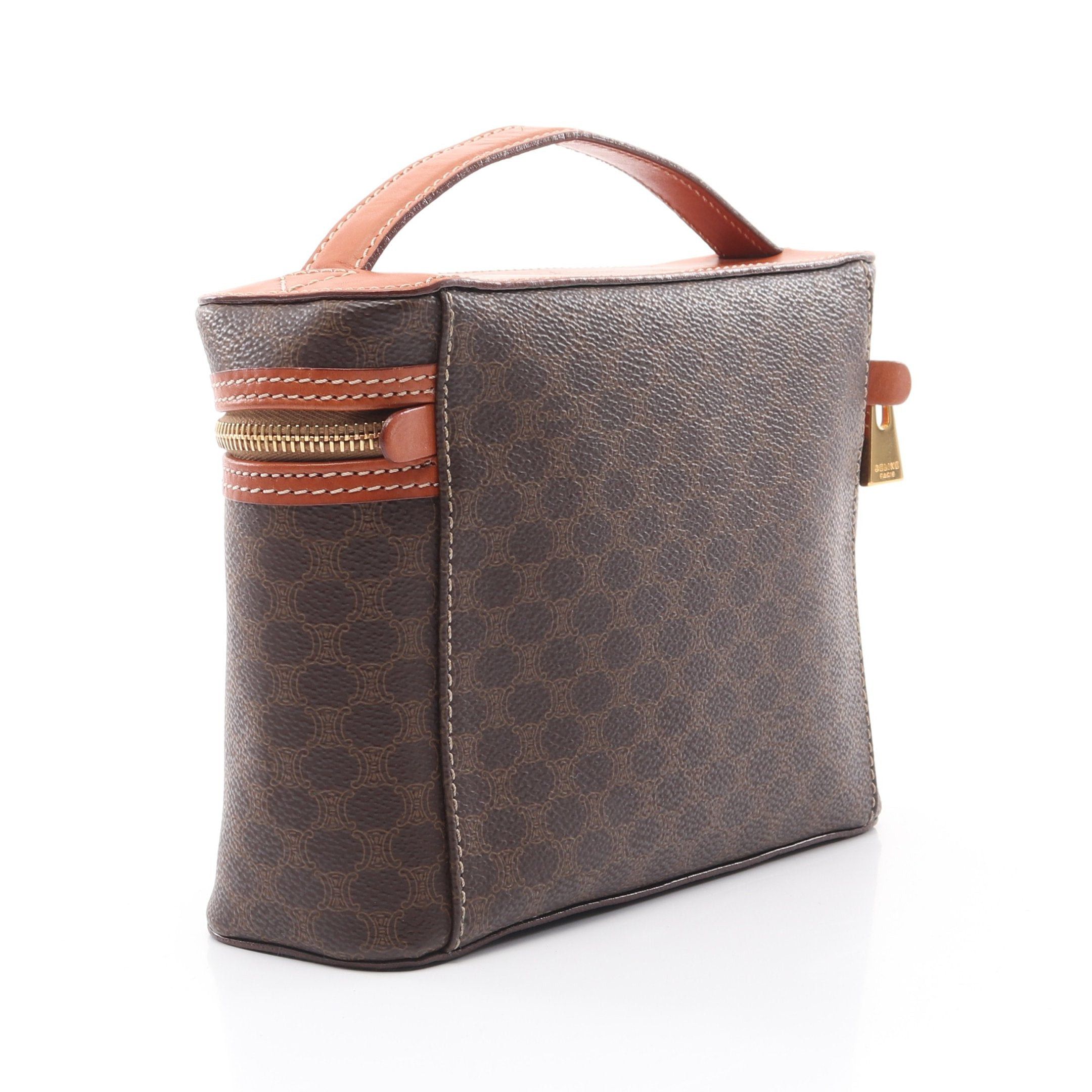 Celine Celine Macadam Vanity Bag Handbag Leather Dark Brown Size ONE SIZE - 2 Thumbnail
