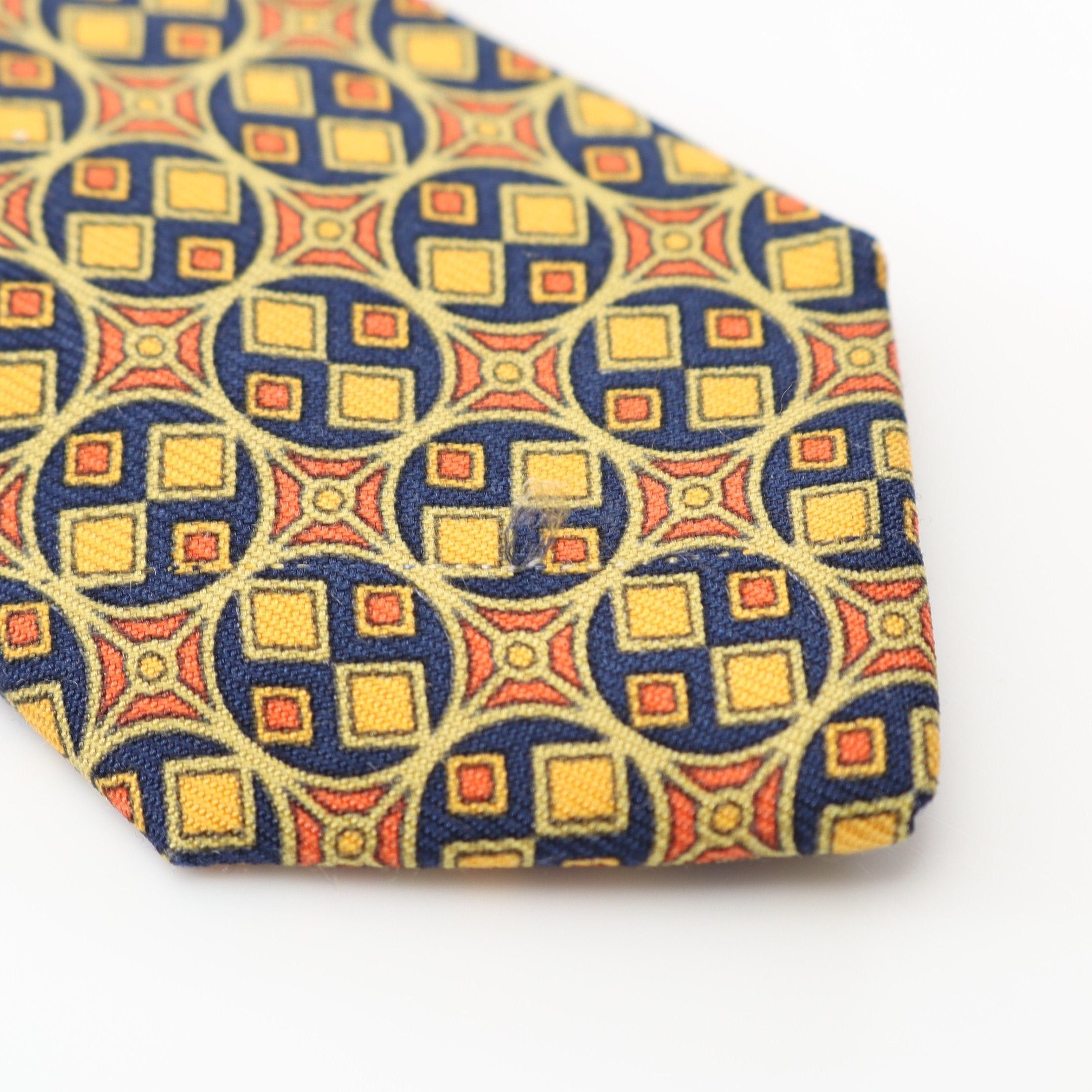 Hermes Hermes Tie All-Over Pattern Silk Yellow Multicolor Size ONE SIZE - 7 Thumbnail