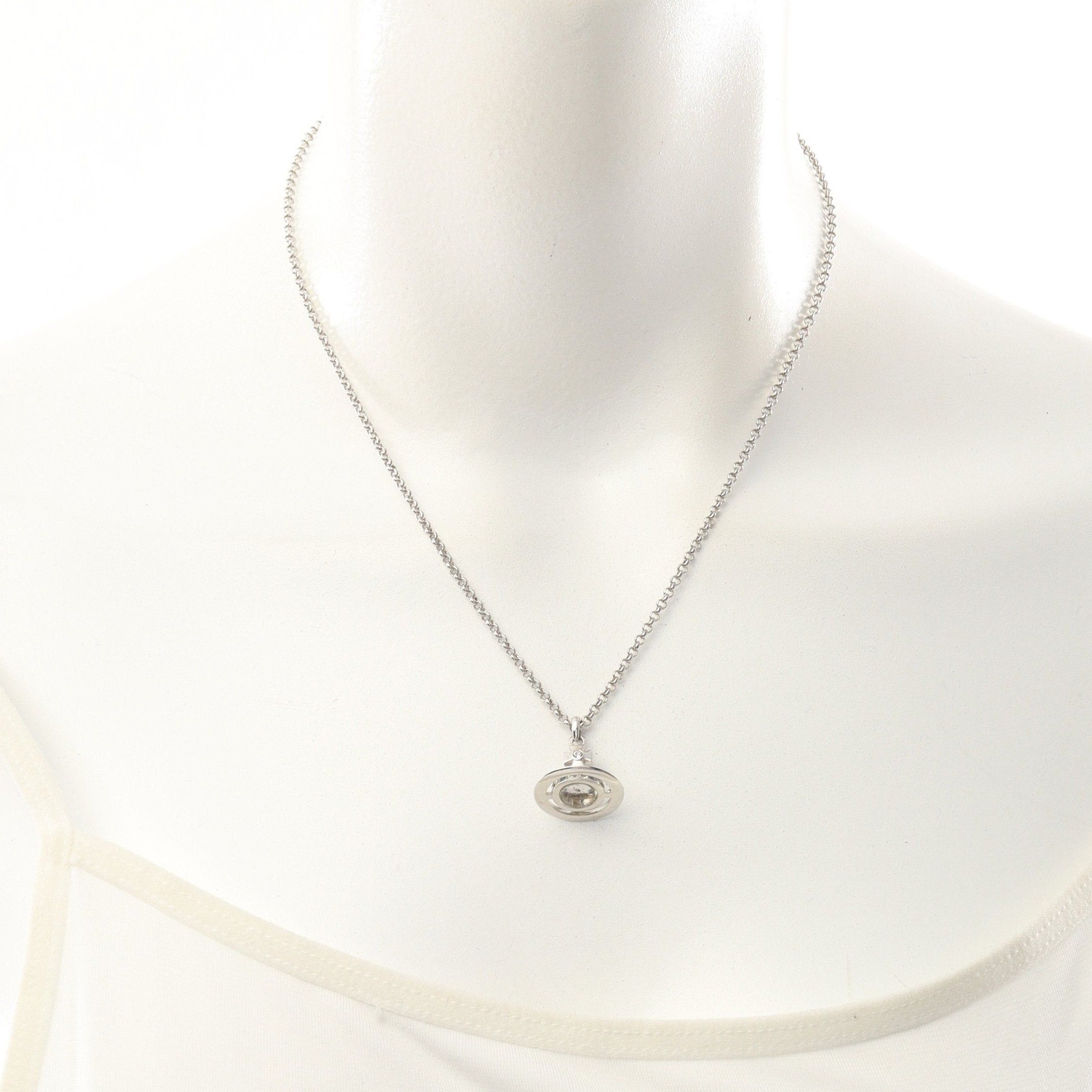 Vivienne Westwood Vivienne Westwood Orb Necklace Rhinestone Silver Clear Multicolor Size ONE SIZE - 4 Thumbnail