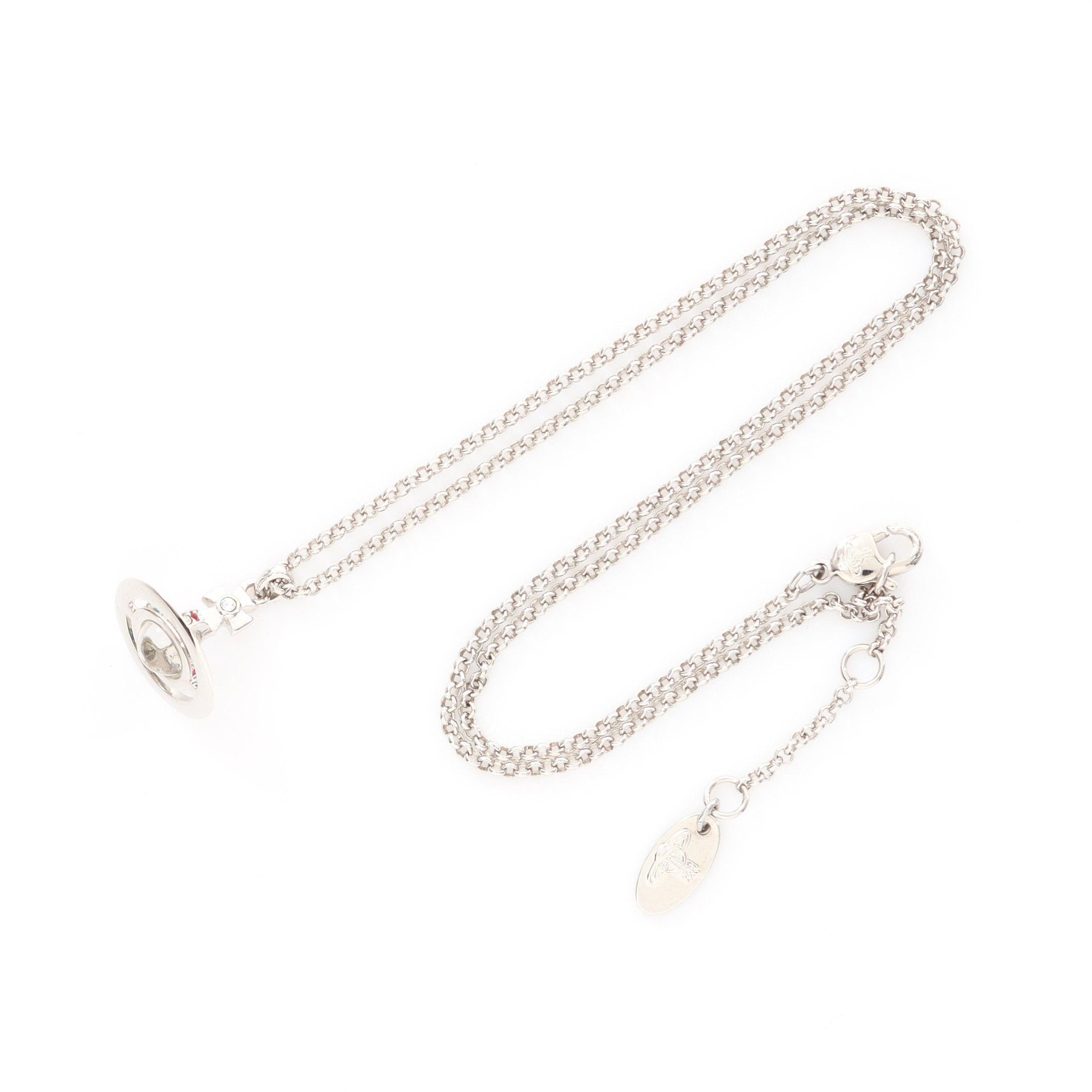 Vivienne Westwood Vivienne Westwood Orb Necklace Rhinestone Silver Clear Multicolor Size ONE SIZE - 2 Thumbnail