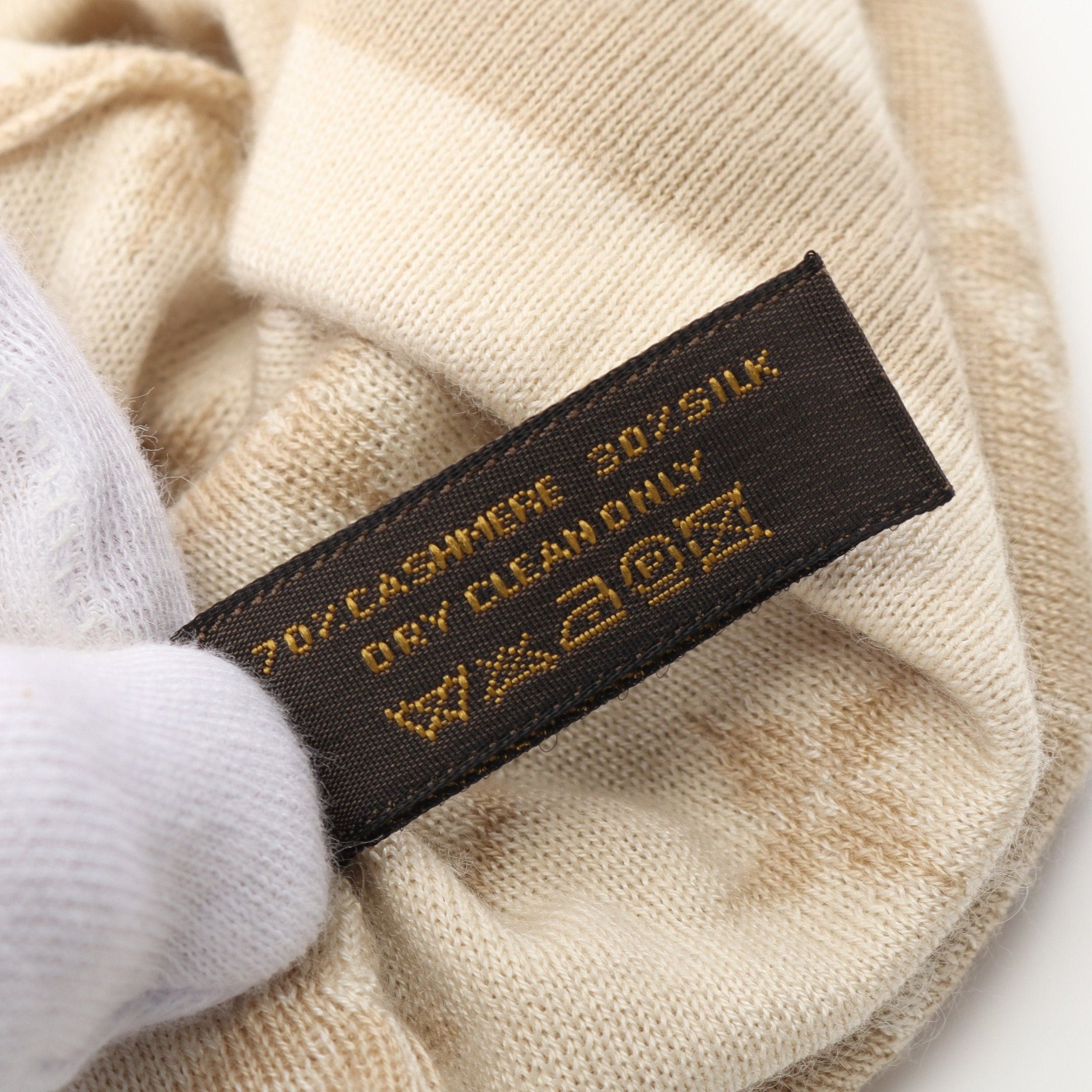 Louis Vuitton Louis Vuitton Monogram Beanie Cashmere Silk Beige Size ONE SIZE - 5 Thumbnail
