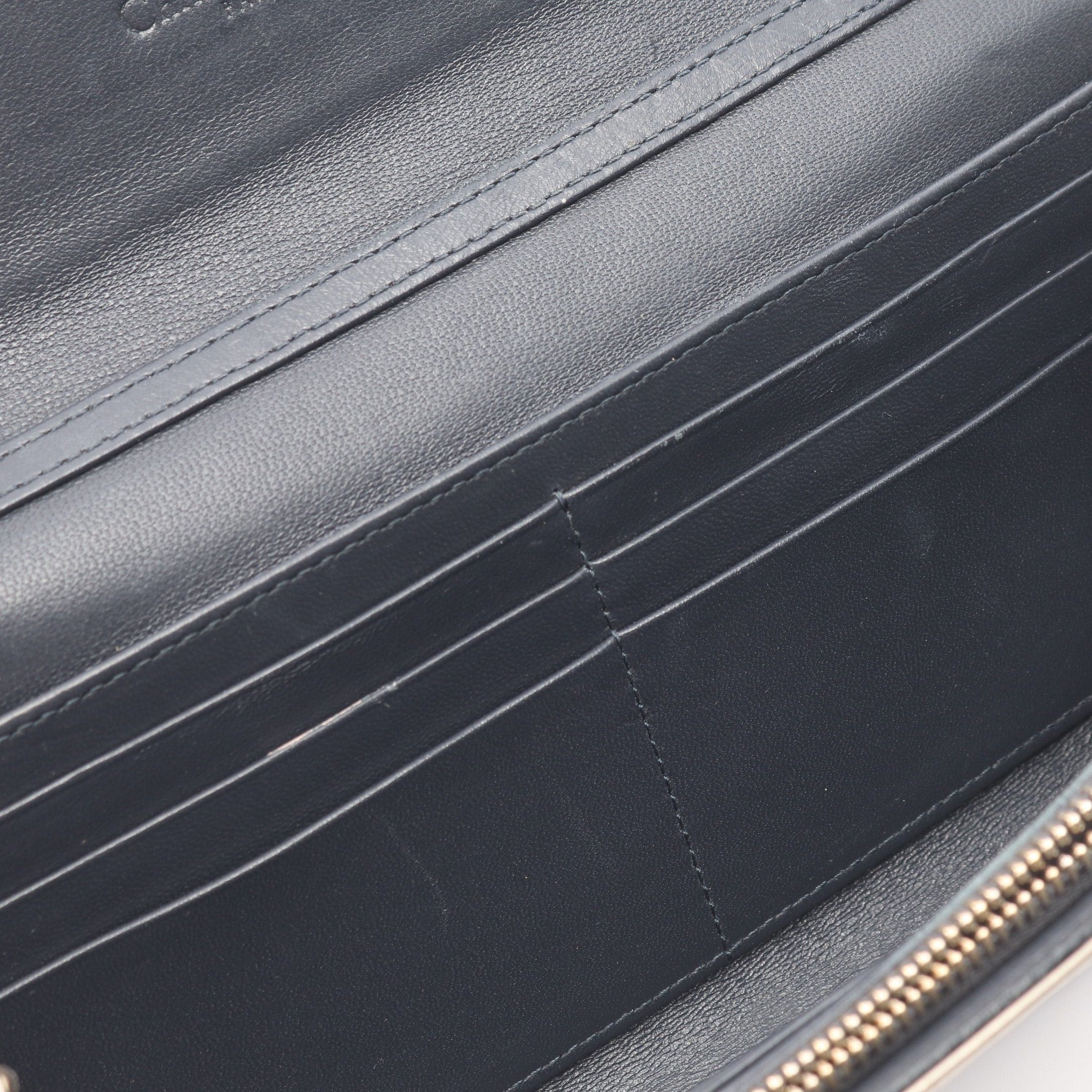 Dior Dior Microcannage Chain Wallet Leather Champagne Gold Embossing Size ONE SIZE - 10 Thumbnail