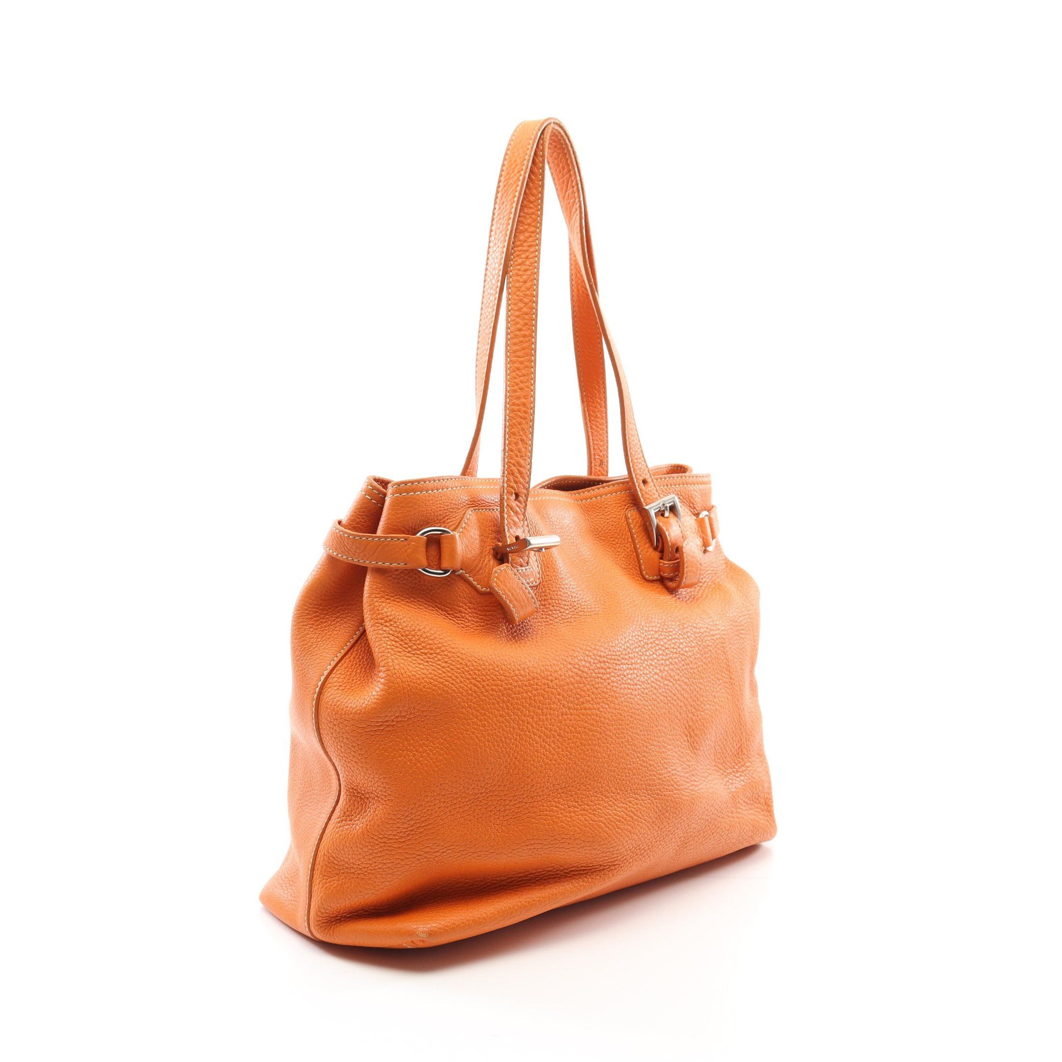 Prada Prada Handbag Tote Bag Leather Orange Size ONE SIZE - 2 Thumbnail