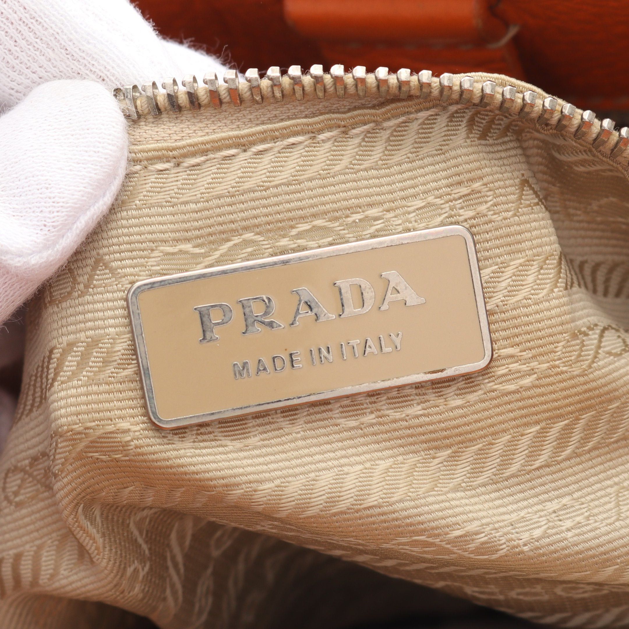 Prada Prada Handbag Tote Bag Leather Orange Size ONE SIZE - 4 Thumbnail