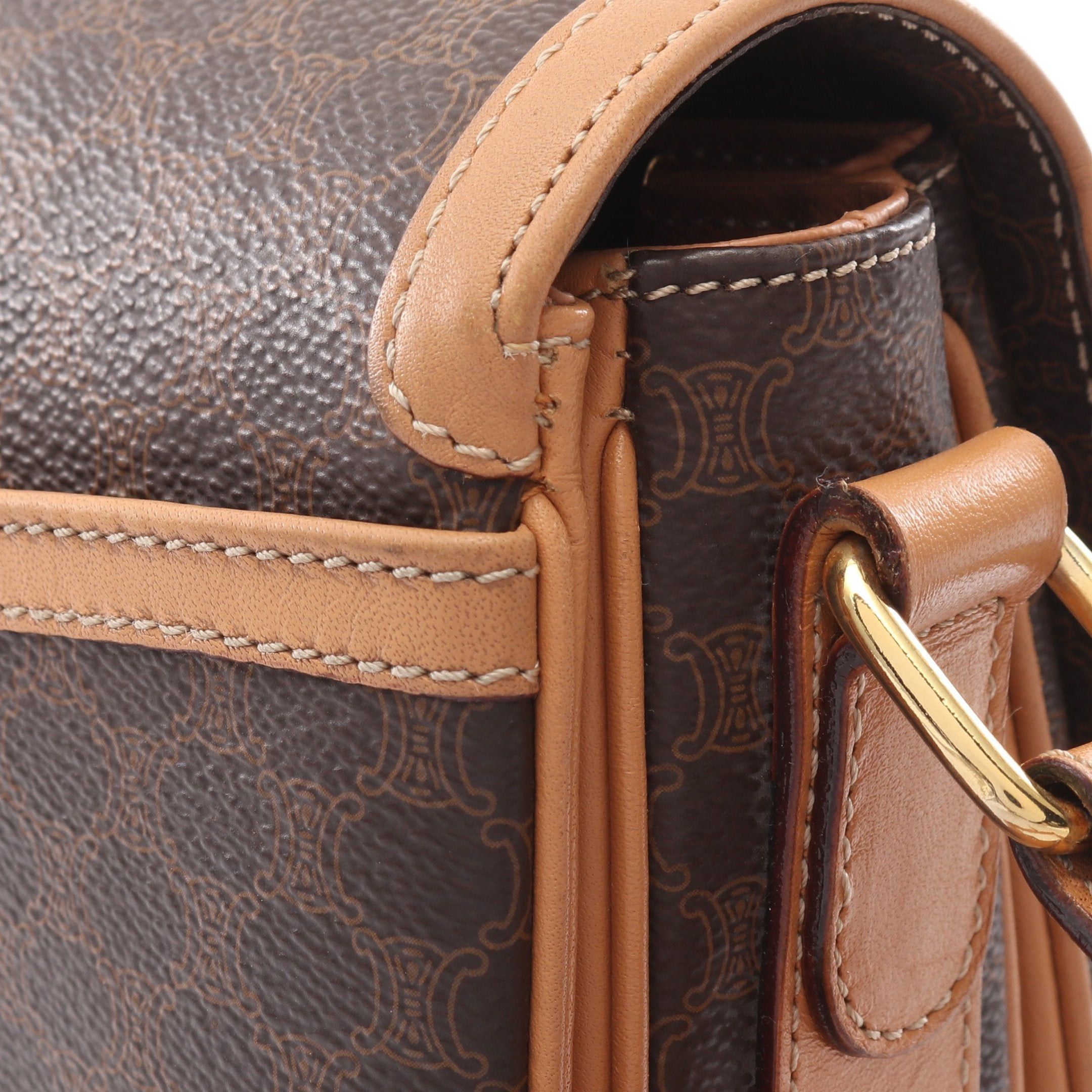 Celine Celine Macadam Shoulder Bag Leather Dark Brown Light Size ONE SIZE - 12 Thumbnail