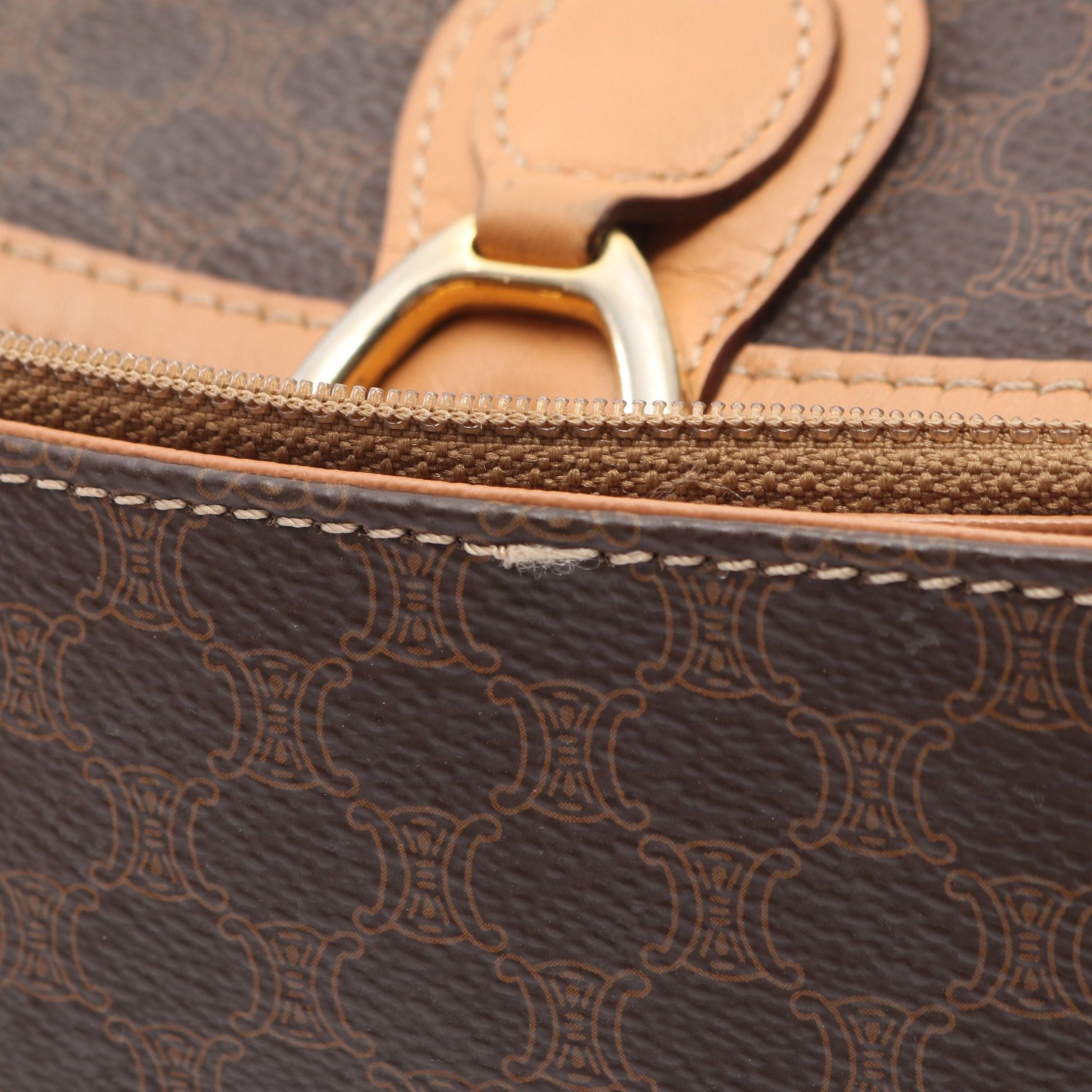 Celine Celine Macadam Shoulder Bag Leather Dark Brown Light Size ONE SIZE - 9 Thumbnail