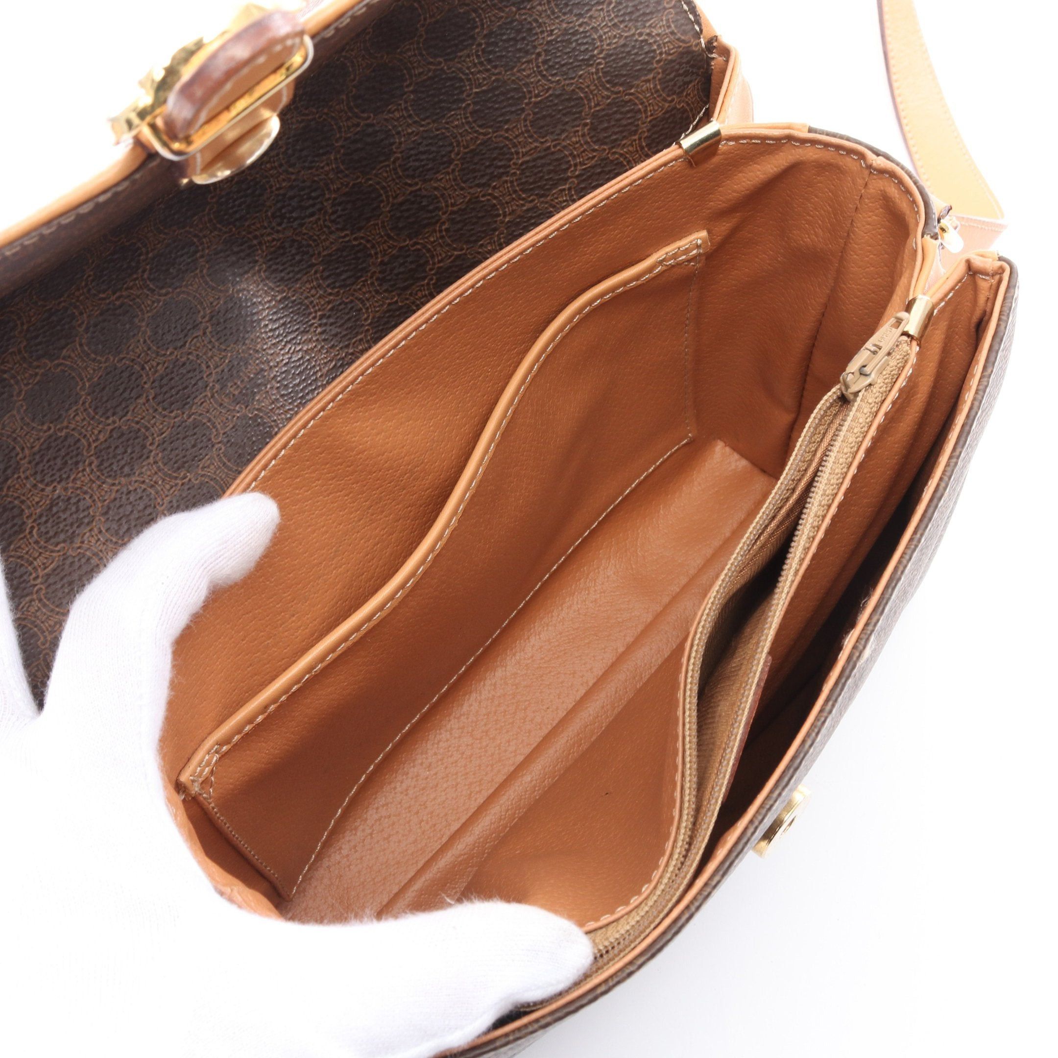 Celine Celine Macadam Shoulder Bag Leather Dark Brown Light Size ONE SIZE - 3 Thumbnail