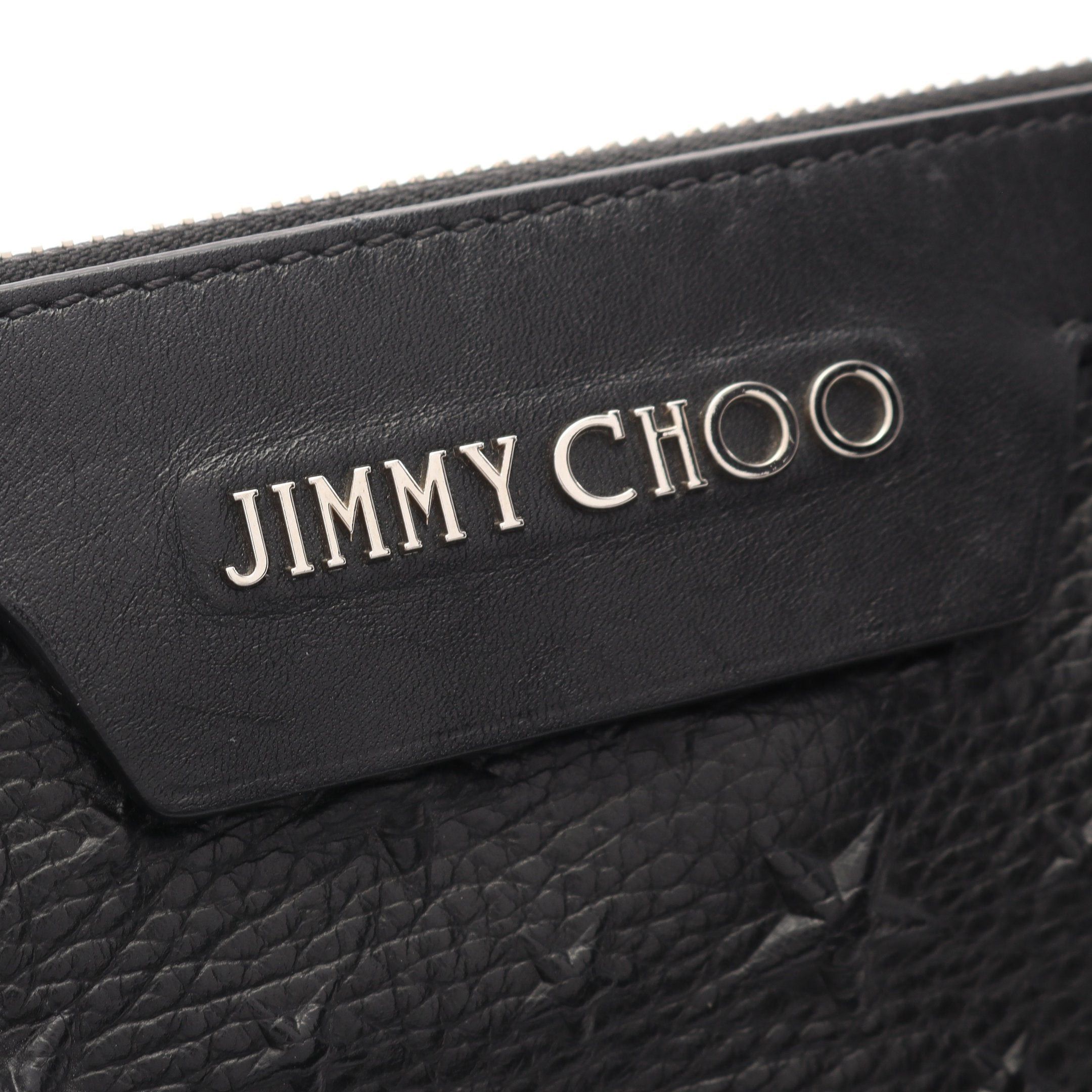 Jimmy Choo Jimmy Choo Derek Emg Star Emboss Clutch Bag Leather Black Size ONE SIZE - 8 Thumbnail
