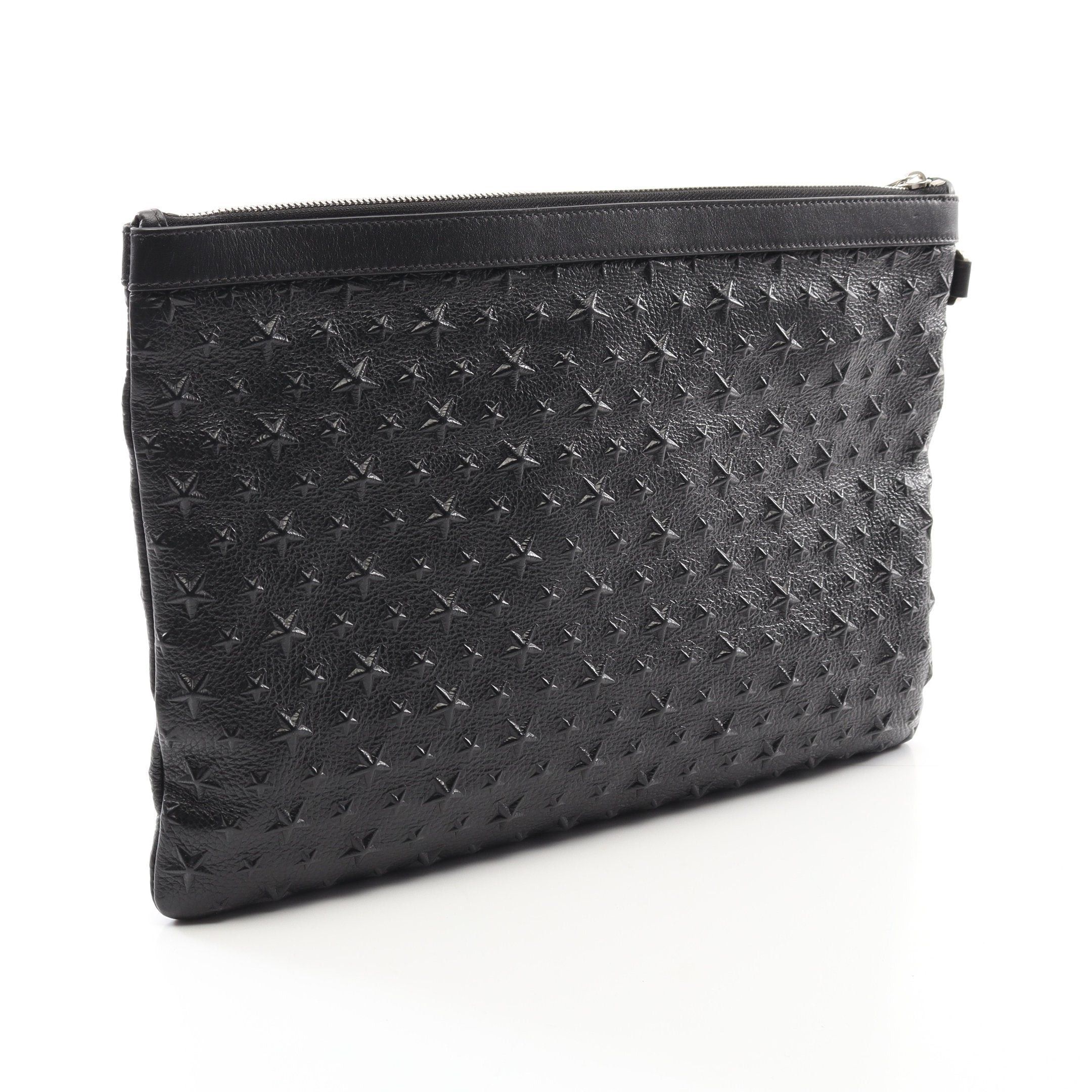 Jimmy Choo Jimmy Choo Derek Emg Star Emboss Clutch Bag Leather Black Size ONE SIZE - 2 Thumbnail