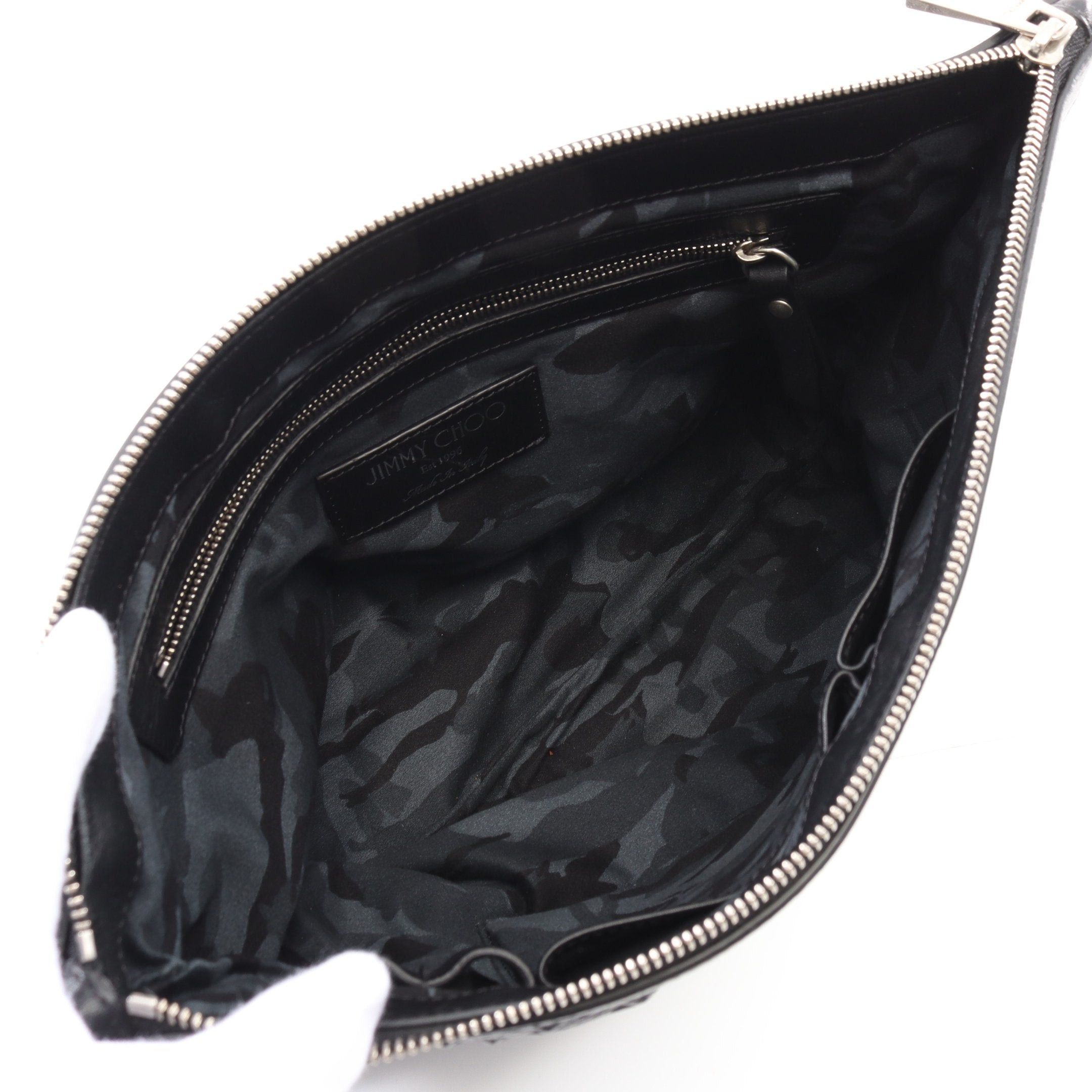 Jimmy Choo Jimmy Choo Derek Emg Star Emboss Clutch Bag Leather Black Size ONE SIZE - 3 Thumbnail