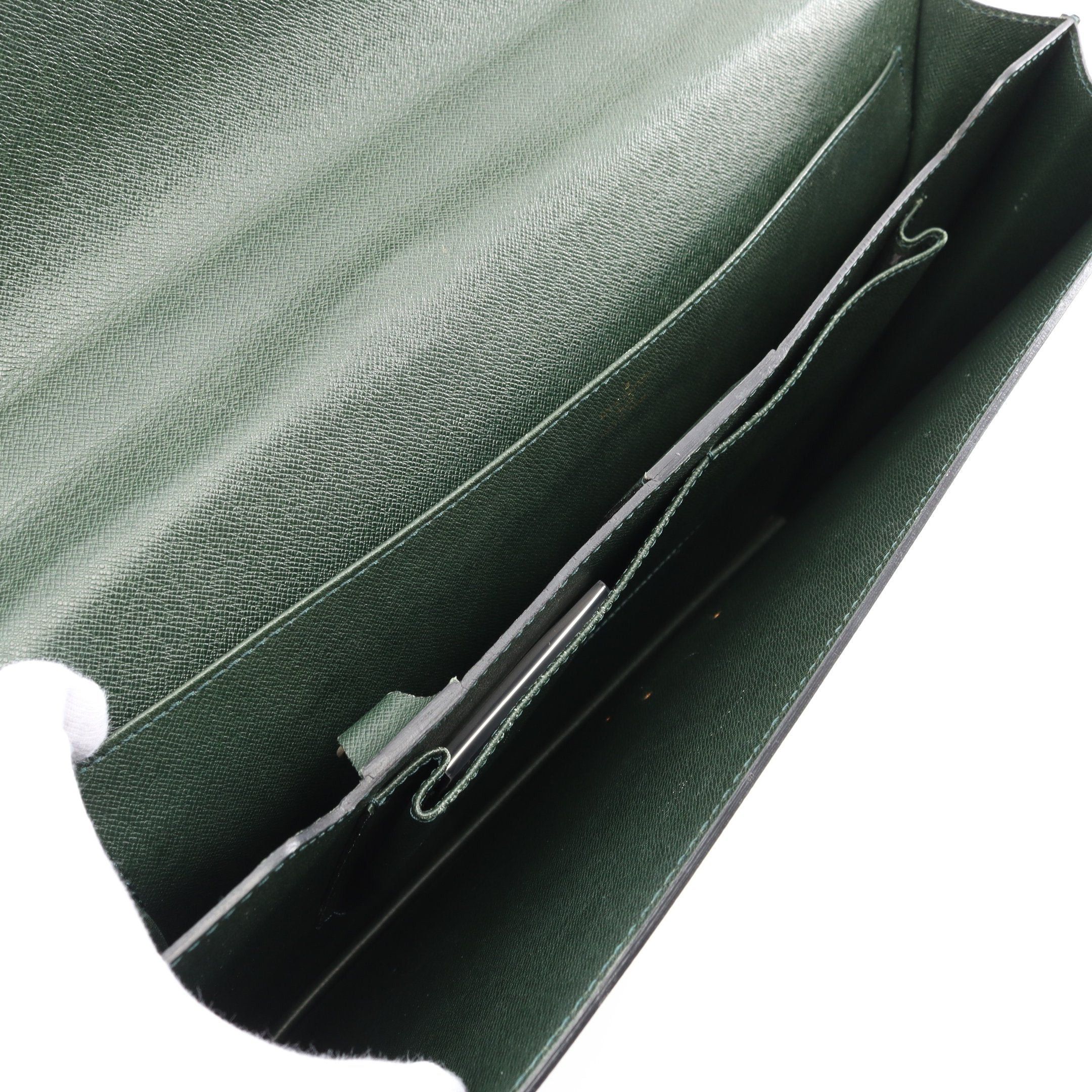 Louis Vuitton Louis Vuitton Serviette Moskova Taiga Epithea Briefcase Business Bag Leather Green Size ONE SIZE - 3 Thumbnail