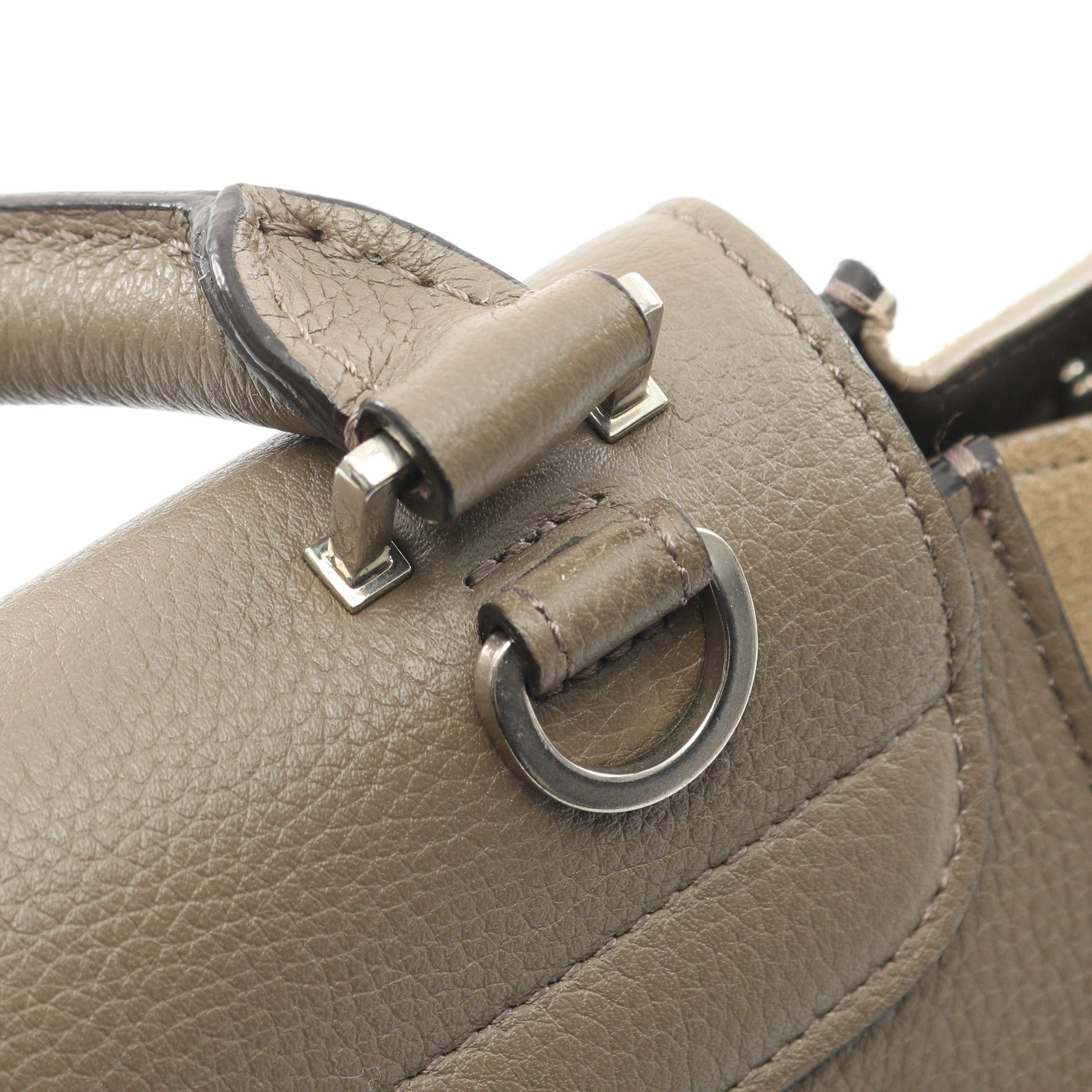 Celine Celine Trapeze Small Handbag Leather Suede Gray Brown Size ONE SIZE - 8 Thumbnail