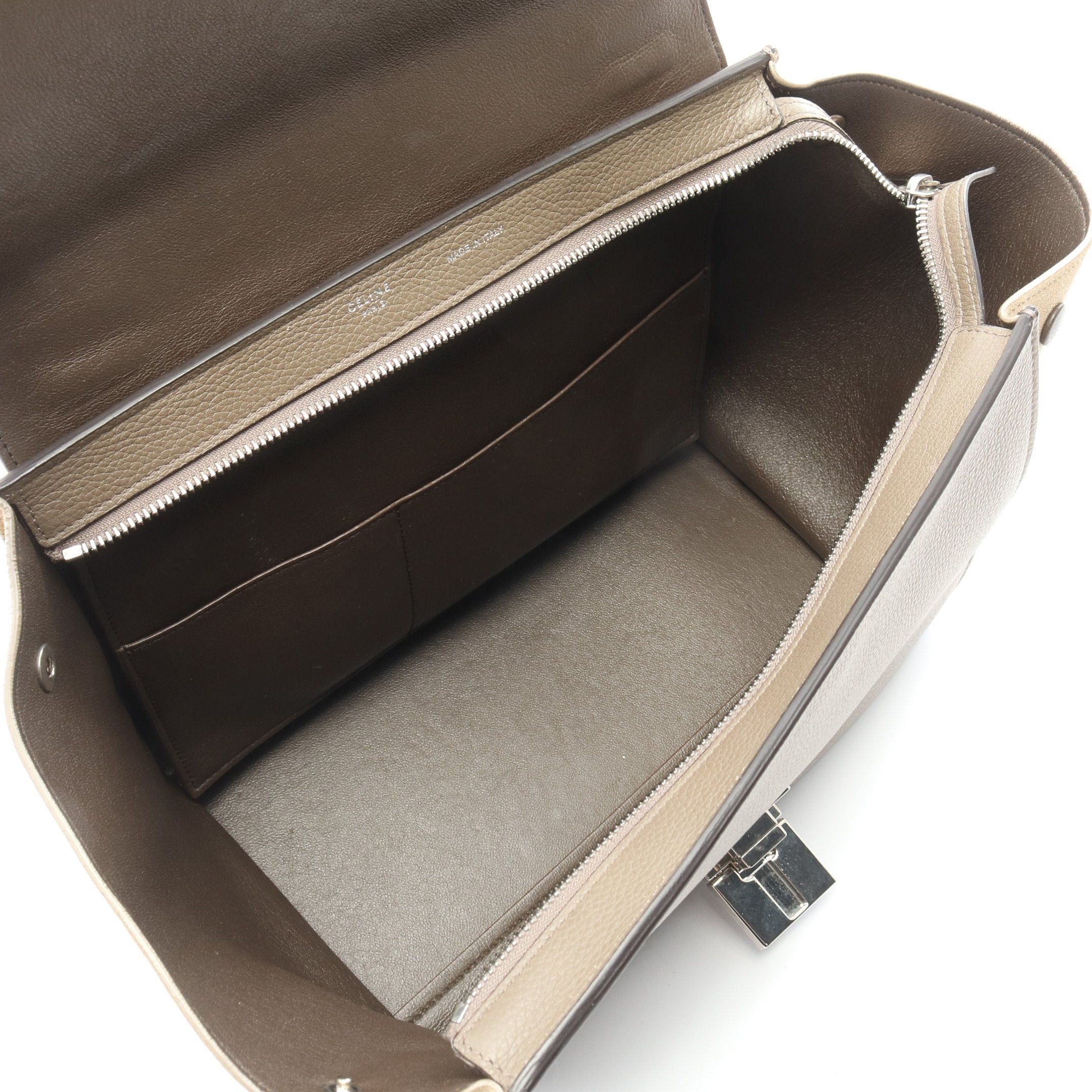 Celine Celine Trapeze Small Handbag Leather Suede Gray Brown Size ONE SIZE - 3 Thumbnail