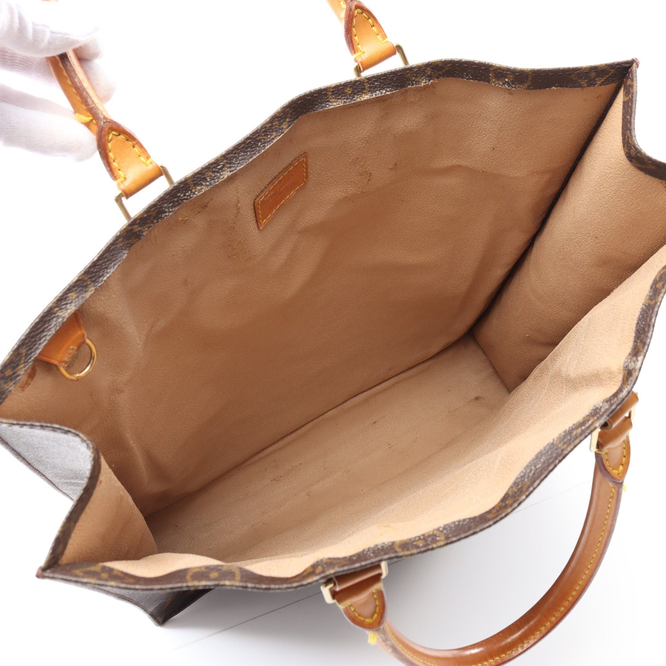 Louis Vuitton Louis Vuitton Sac Plat Monogram Handbag Tote Bag Leather Brown Size ONE SIZE - 3 Thumbnail