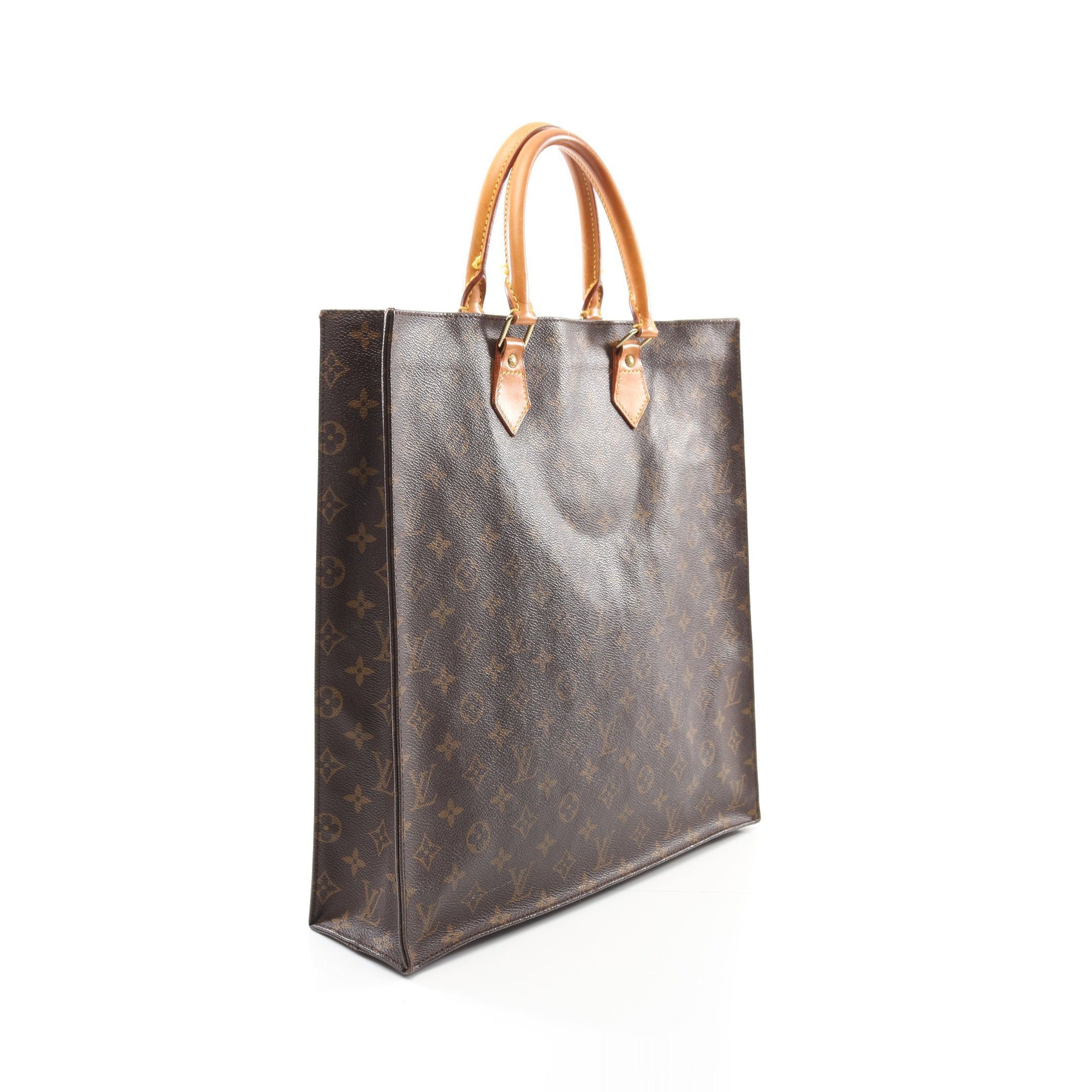 Louis Vuitton Louis Vuitton Sac Plat Monogram Handbag Tote Bag Leather Brown Size ONE SIZE - 2 Thumbnail
