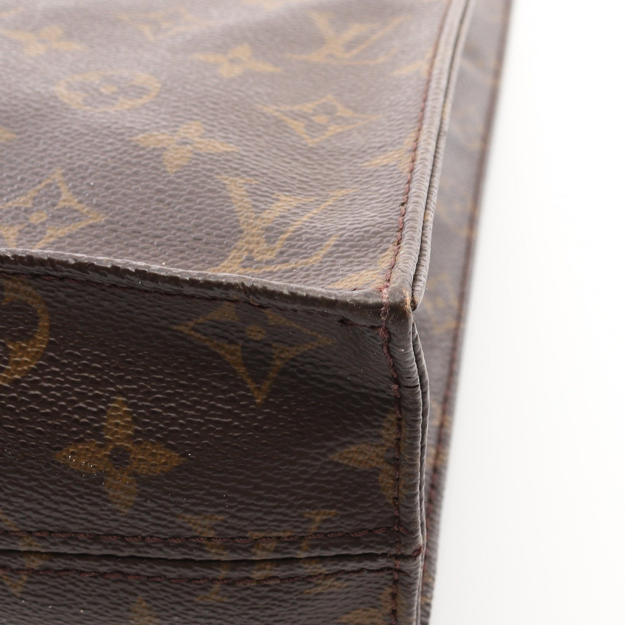 Louis Vuitton Louis Vuitton Sac Plat Monogram Handbag Tote Bag Leather Brown Size ONE SIZE - 10 Thumbnail