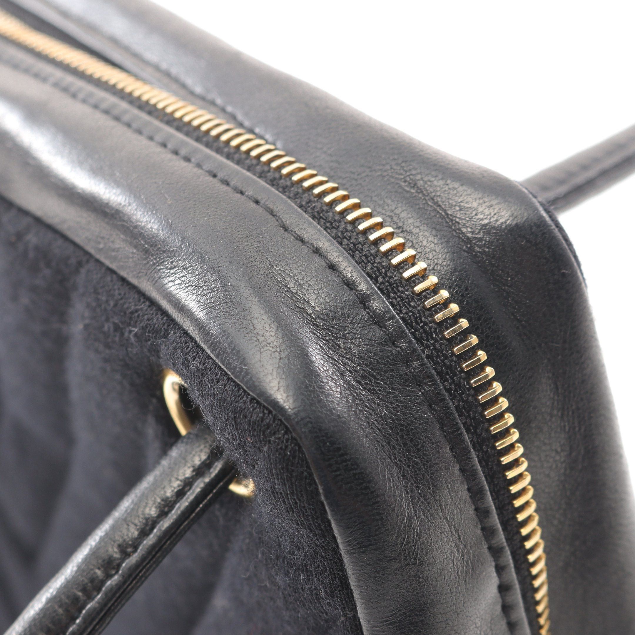 Chanel Chanel Chevron V-Stitch Shoulder Bag Cotton Jersey Lambskin Black Gold Hardware Size ONE SIZE - 11 Thumbnail