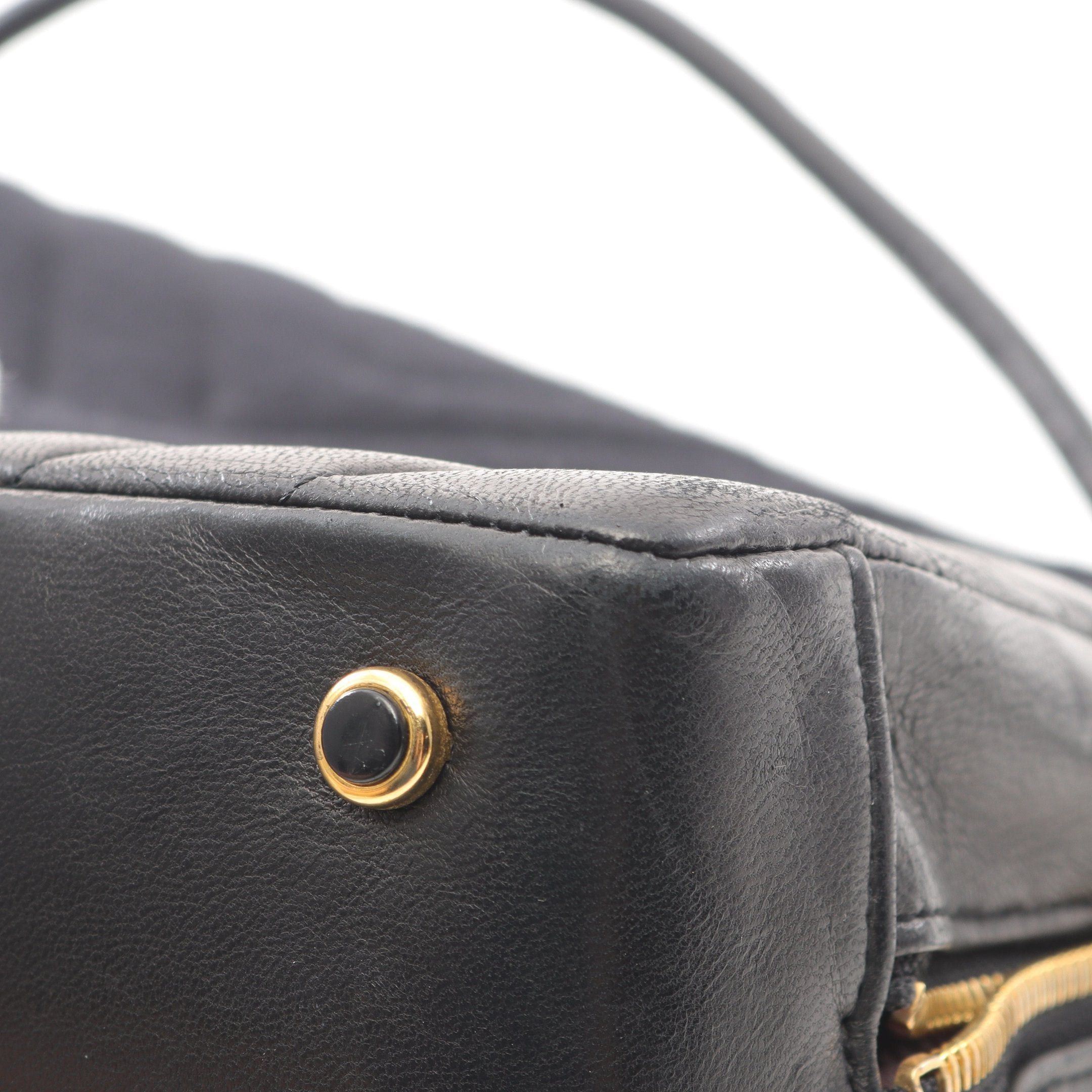 Chanel Chanel Chevron V-Stitch Shoulder Bag Cotton Jersey Lambskin Black Gold Hardware Size ONE SIZE - 6 Thumbnail