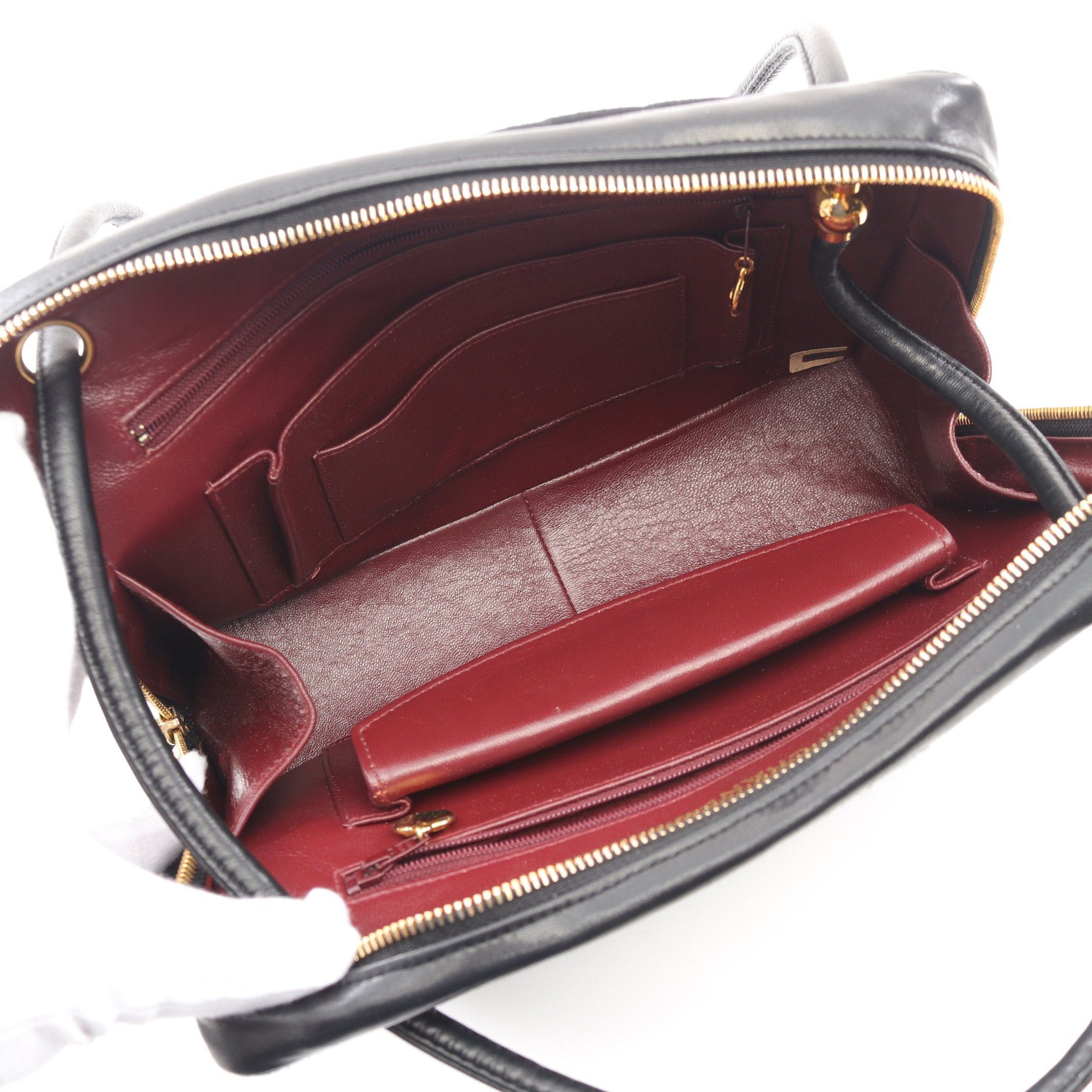 Chanel Chanel Chevron V-Stitch Shoulder Bag Cotton Jersey Lambskin Black Gold Hardware Size ONE SIZE - 3 Thumbnail