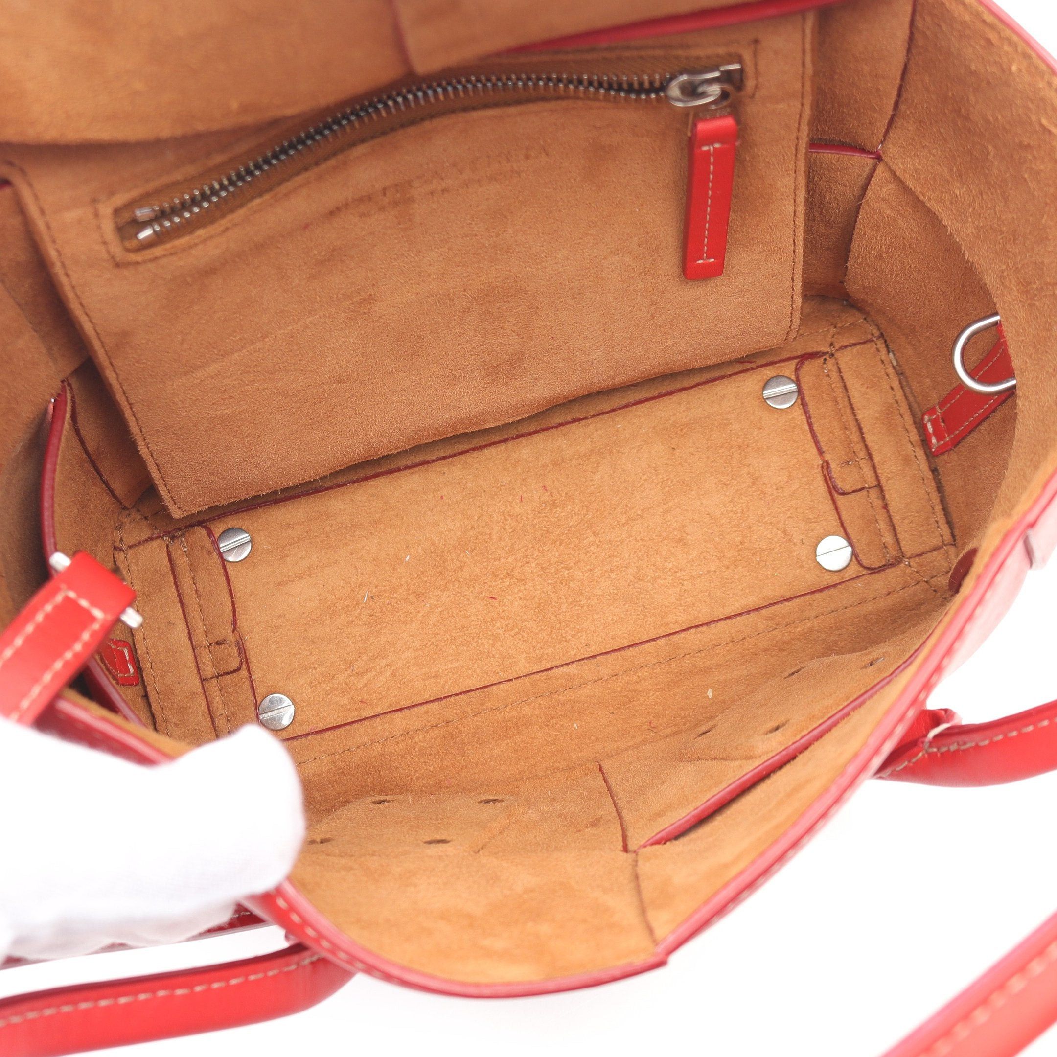 Bottega Veneta Bottega Veneta Mini The Arco Handbag Leather Red Size ONE SIZE - 3 Thumbnail