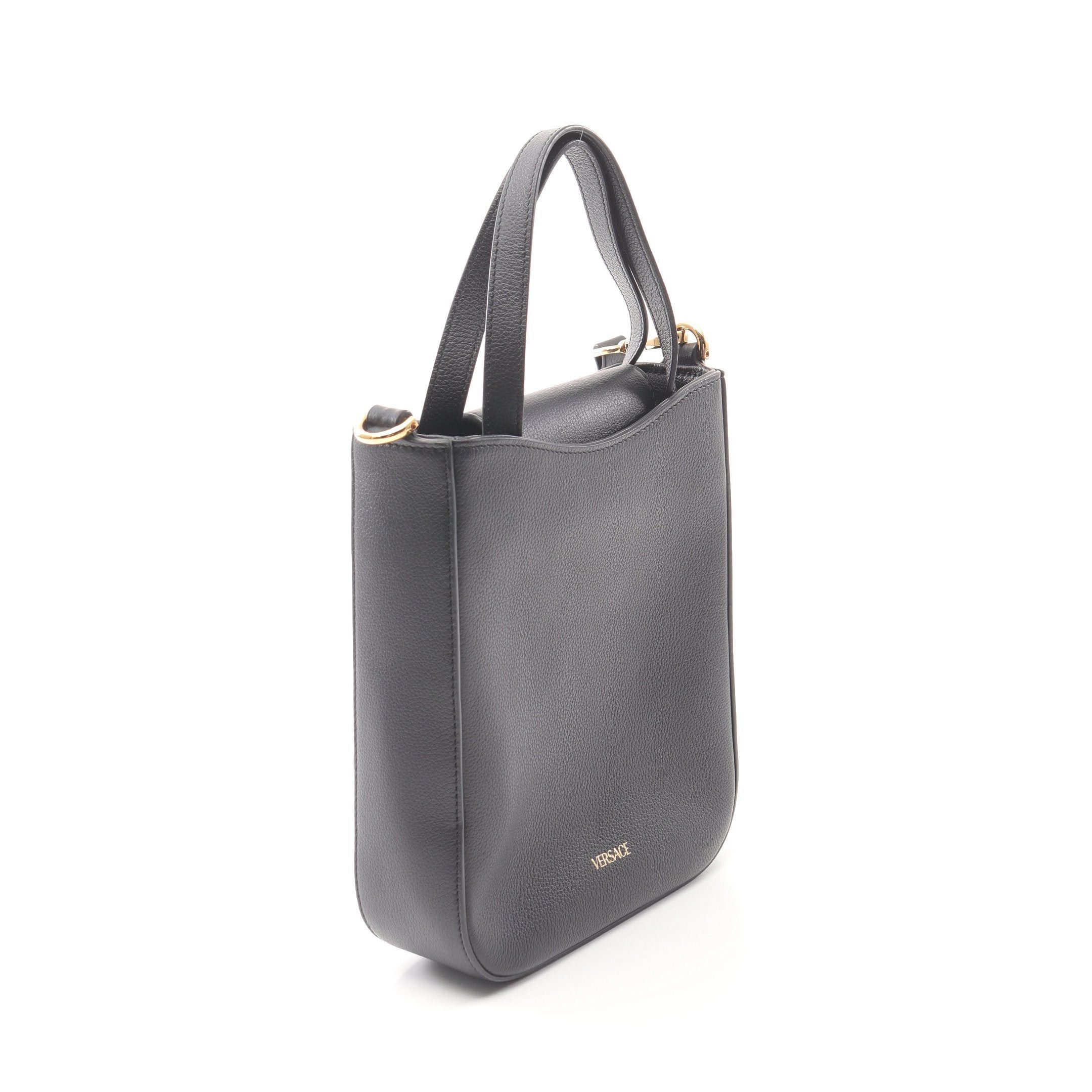 Versace Versace Medusa Square Handbag Leather Black Size ONE SIZE - 2 Thumbnail