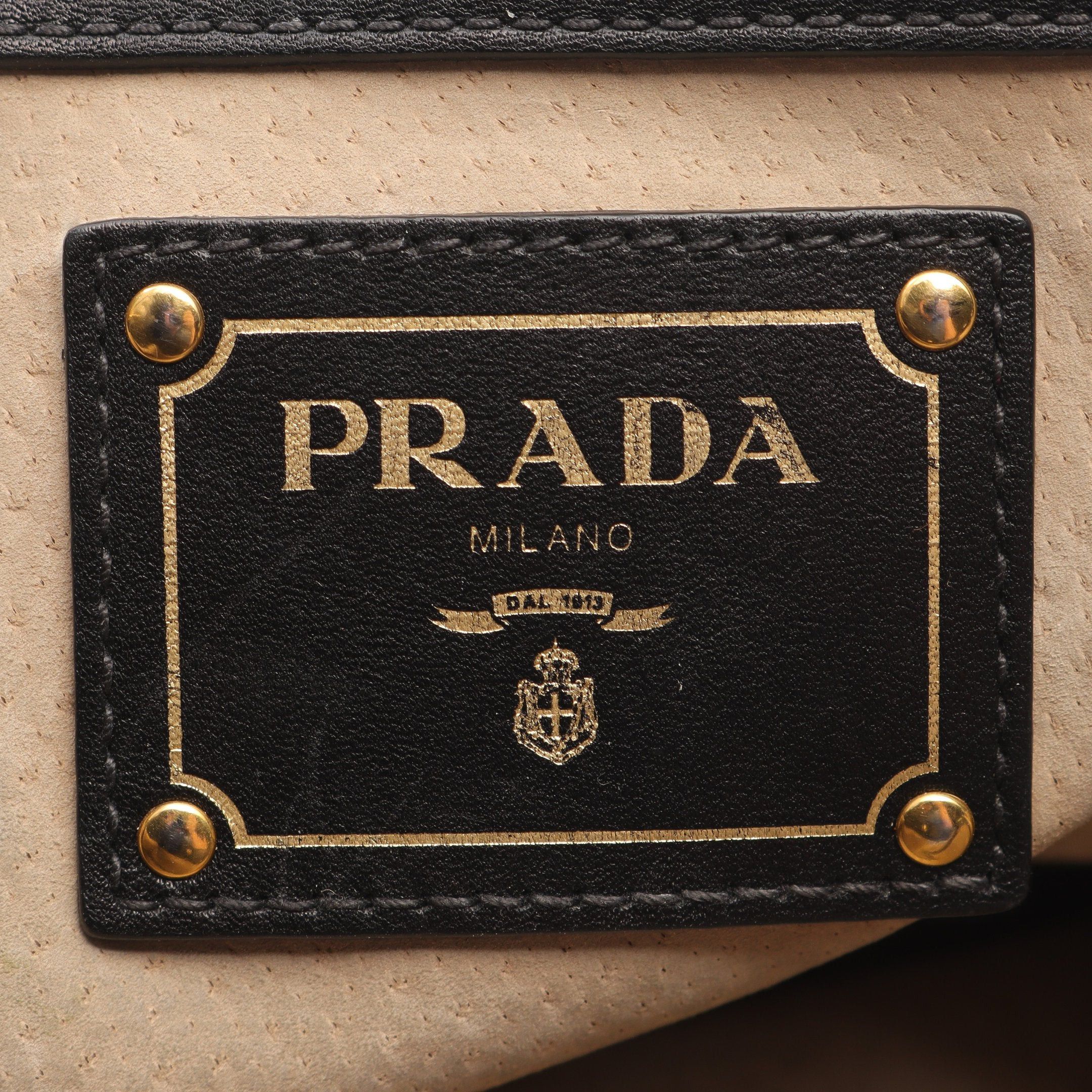 Prada Prada Handbag Tote Bag Leather Black Metal Logo Size ONE SIZE - 4 Thumbnail