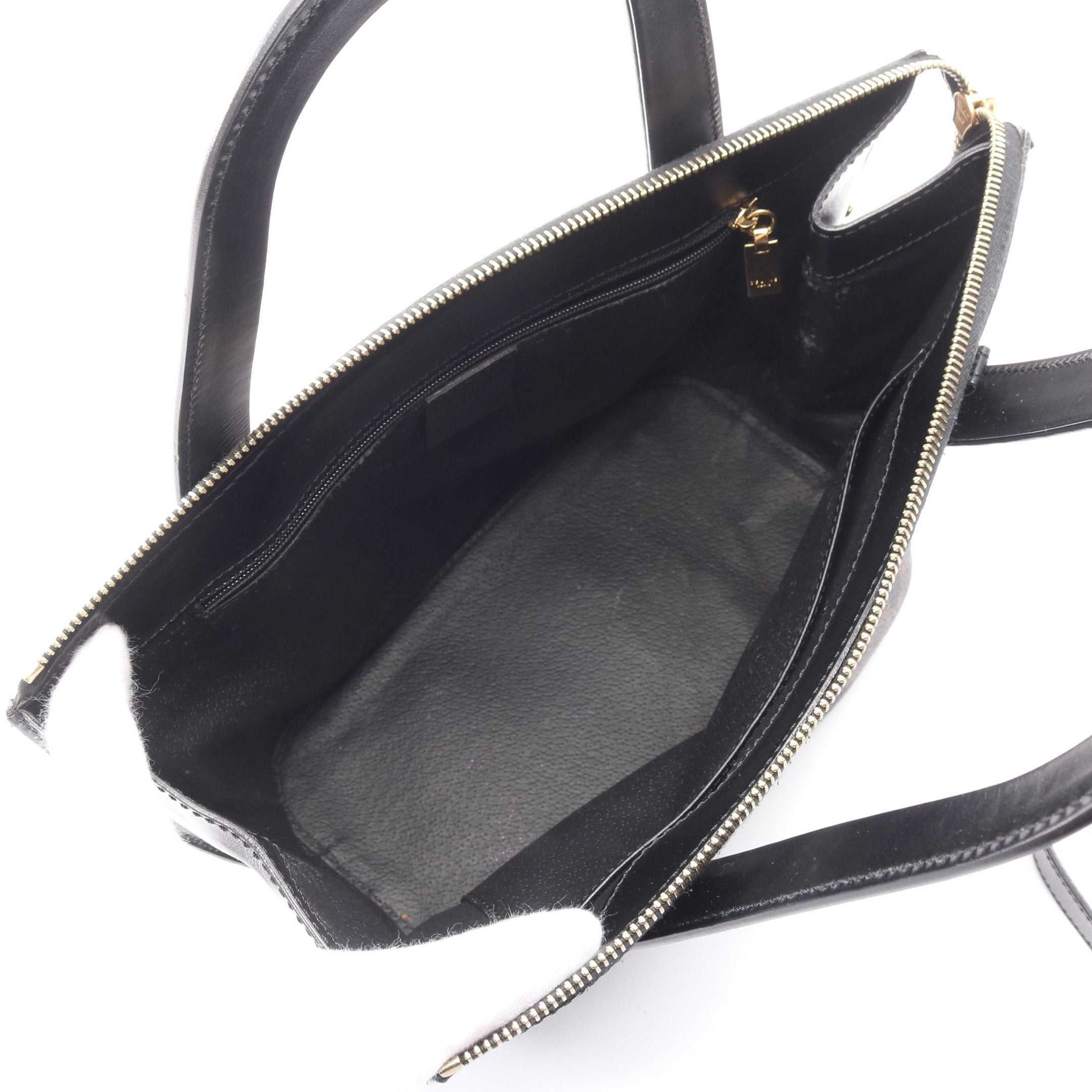 Celine Celine Macadam Handbag Leather Black Brown Size ONE SIZE - 3 Thumbnail