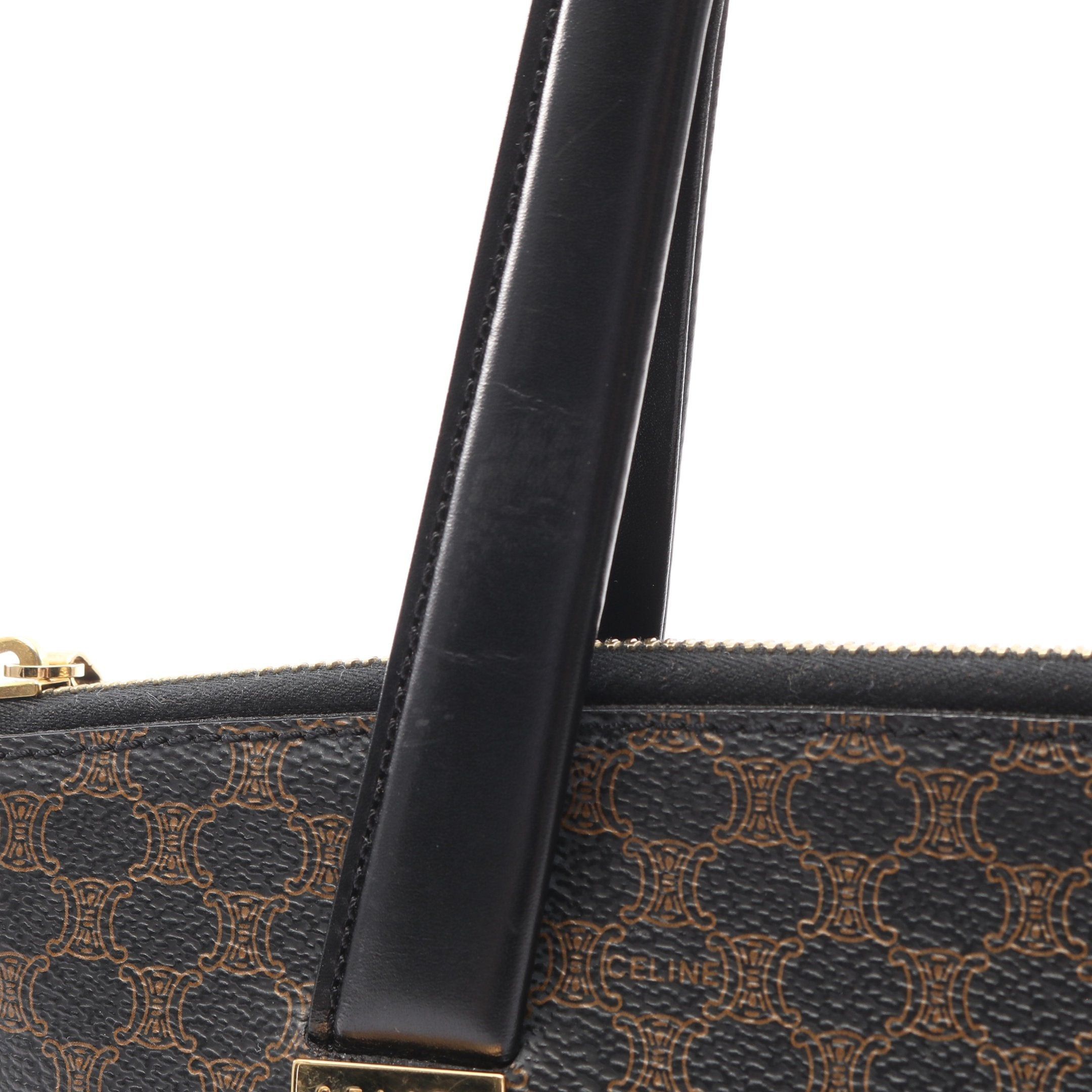 Celine Celine Macadam Handbag Leather Black Brown Size ONE SIZE - 8 Thumbnail