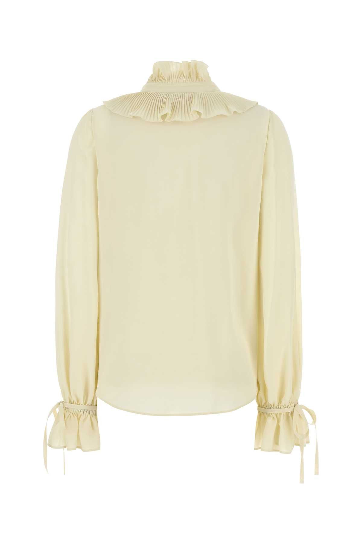 Valentino Cream Crepe Shirt Size M / US 6-8 / IT 42-44 - 2 Thumbnail