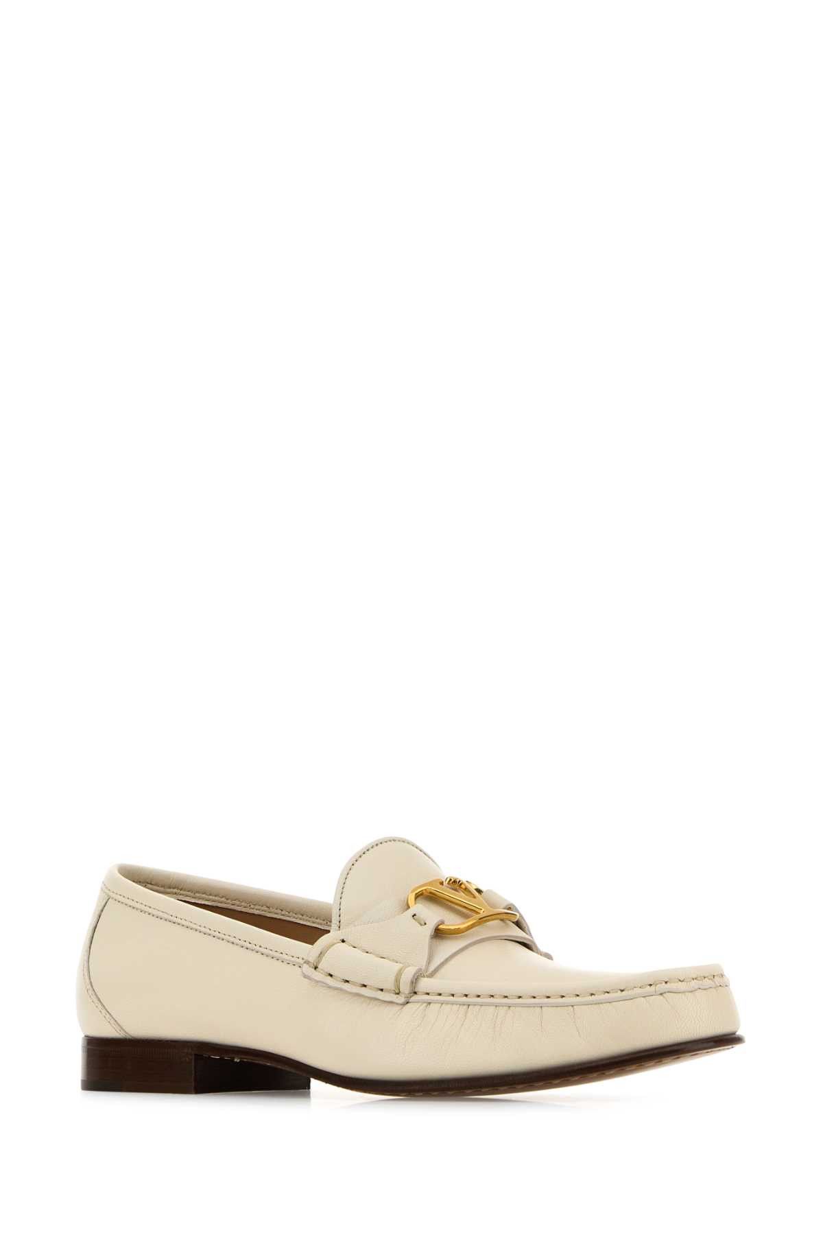 Valentino Ivory Leather Vlogo Loafers Size US 11 / IT 41 - 2 Thumbnail