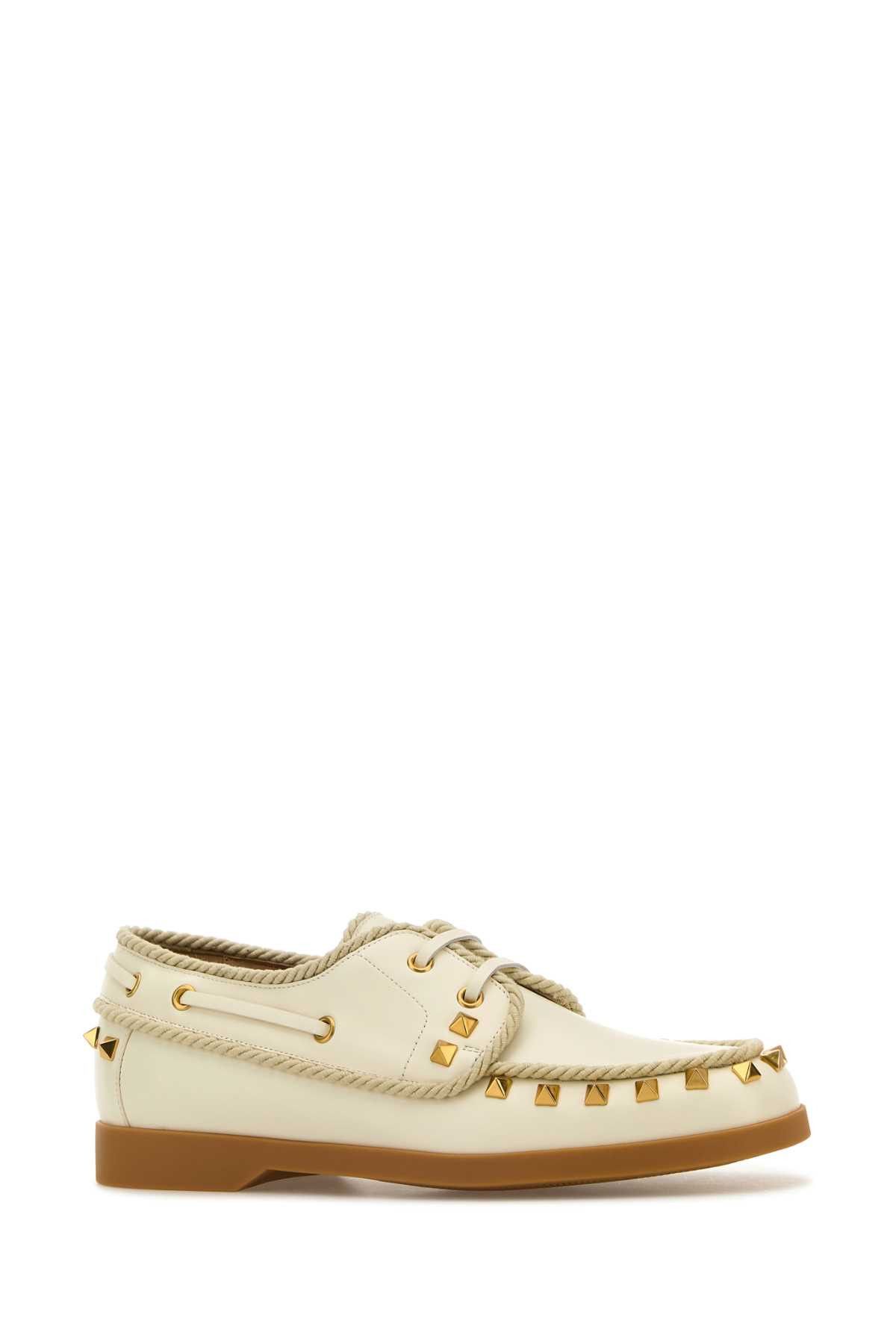Valentino Ivory Leather Lace-Up Shoes Size US 11 / IT 41 - 2 Thumbnail