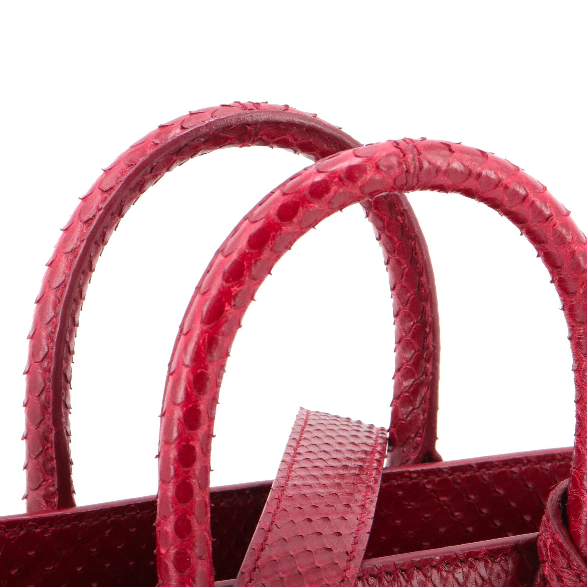Saint Laurent Paris SAINT LAURENT - Saint Laurent Nano Day Bag in burgundy python Size ONE SIZE - 6 Thumbnail