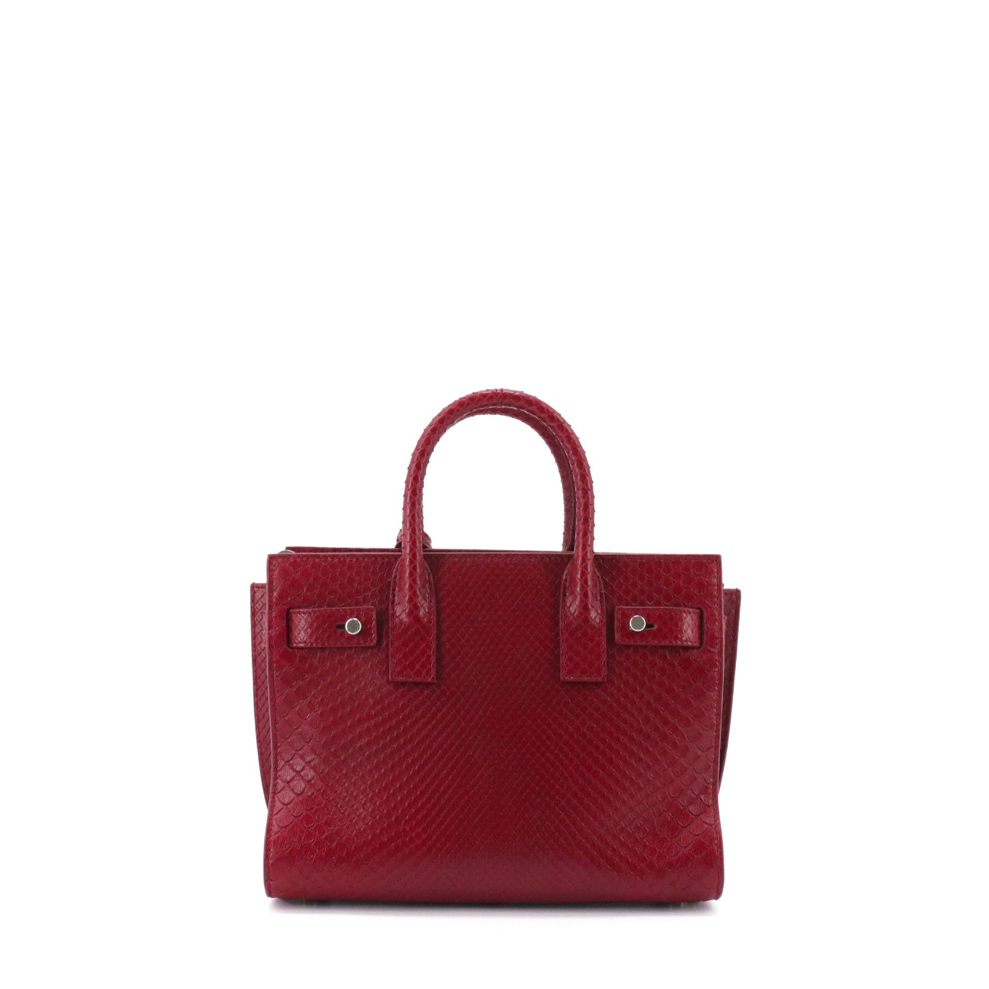 Saint Laurent Paris SAINT LAURENT - Saint Laurent Nano Day Bag in burgundy python Size ONE SIZE - 3 Thumbnail
