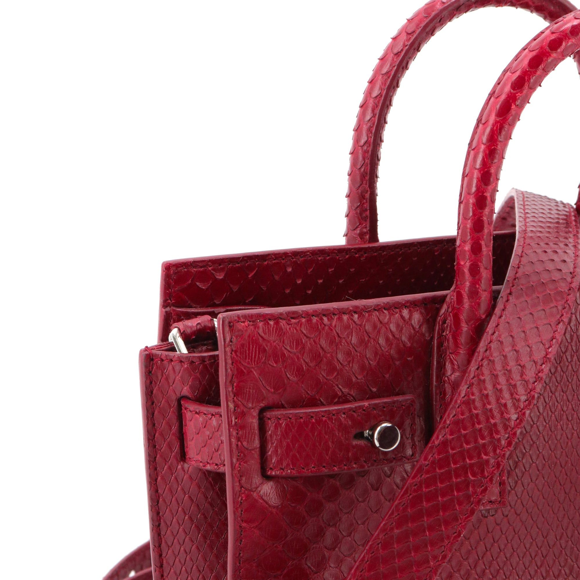 Saint Laurent Paris SAINT LAURENT - Saint Laurent Nano Day Bag in burgundy python Size ONE SIZE - 5 Thumbnail