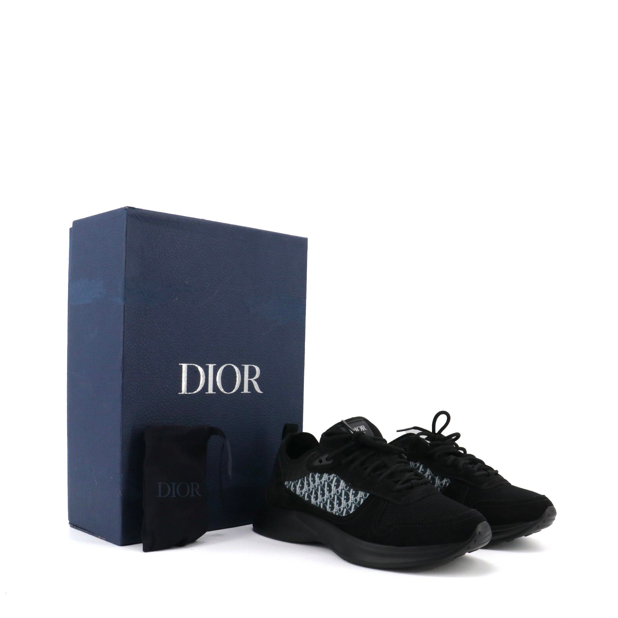 Dior DIOR - B25 Runner Suede Dior sneakers in oblique canvas and black suede (T41) Size US 10 / IT 40 - 7 Thumbnail