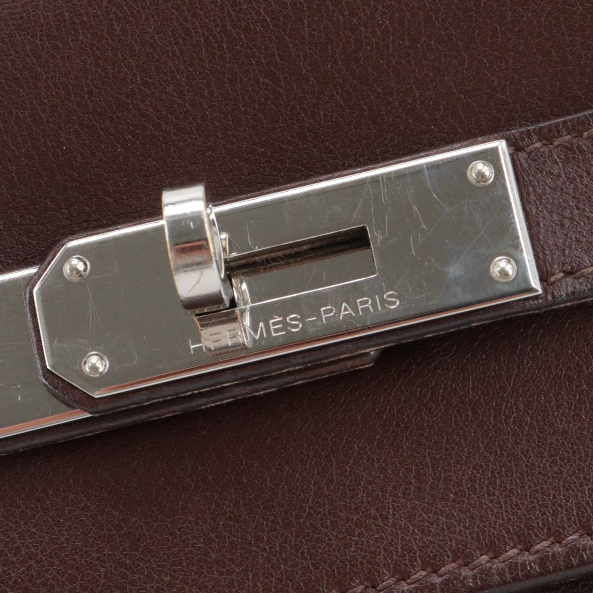 Hermes HERMÈS - Hermès Kelly 32 handbag in cocoa goatskin Size ONE SIZE - 7 Thumbnail