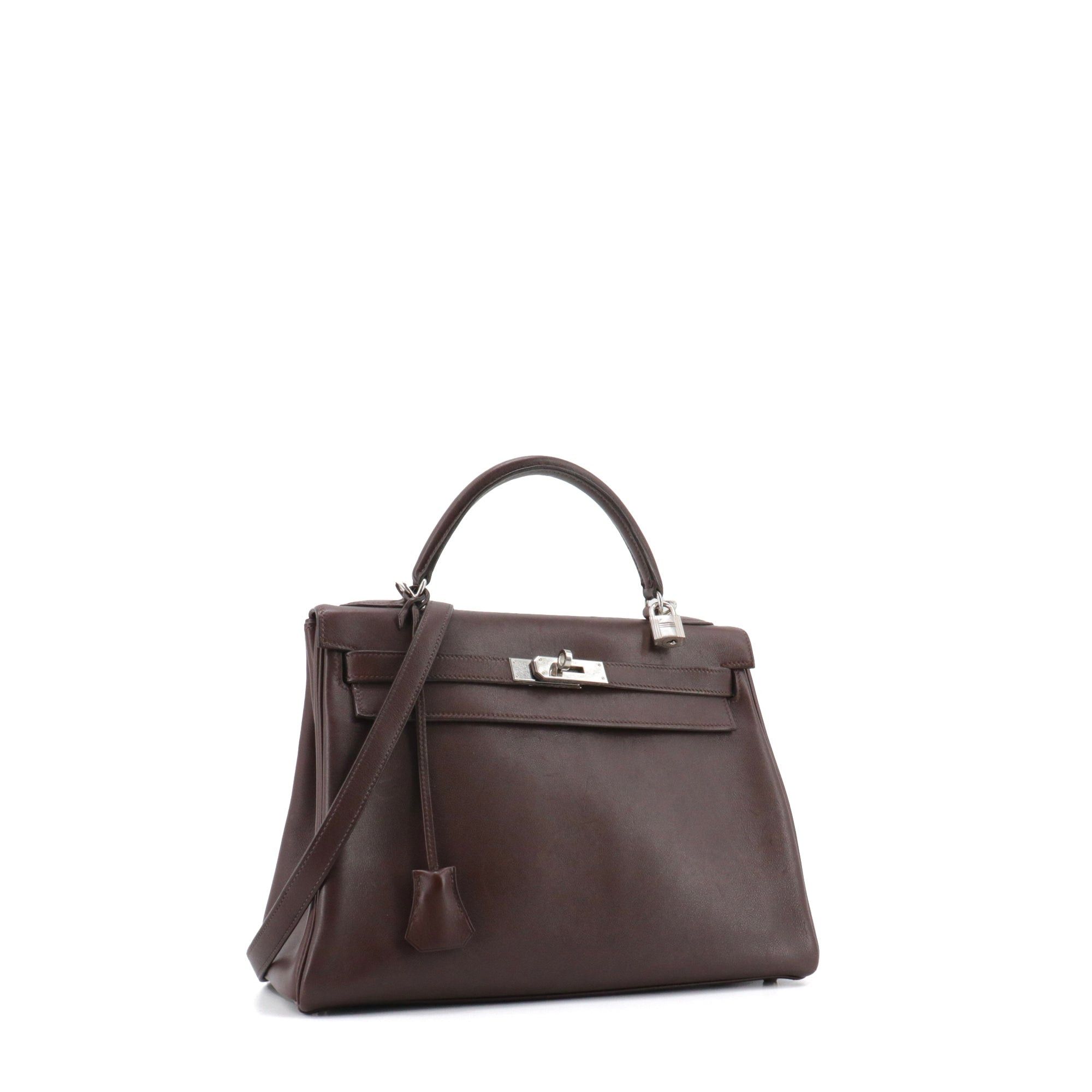 Hermes HERMÈS - Hermès Kelly 32 handbag in cocoa goatskin Size ONE SIZE - 2 Thumbnail