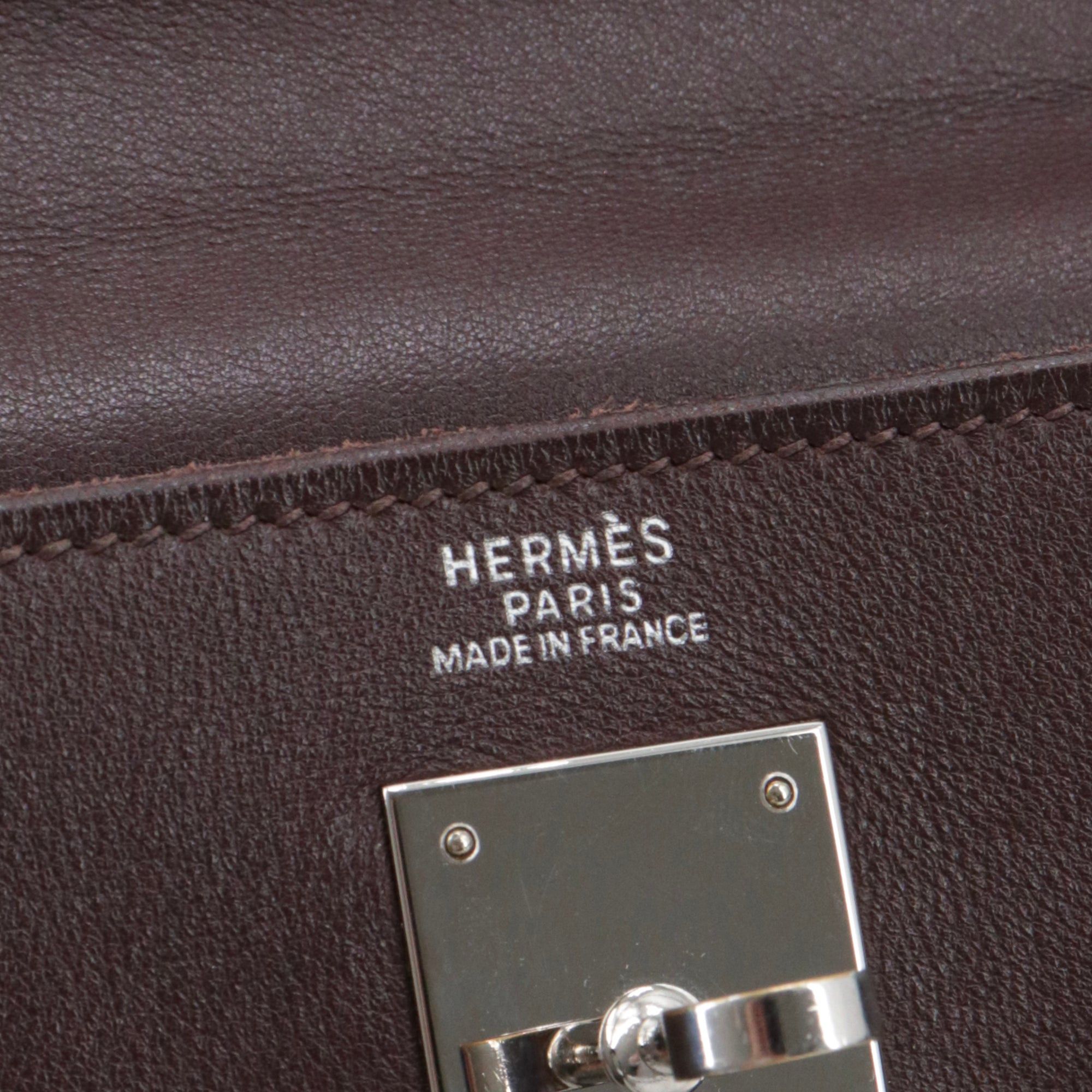 Hermes HERMÈS - Hermès Kelly 32 handbag in cocoa goatskin Size ONE SIZE - 11 Thumbnail
