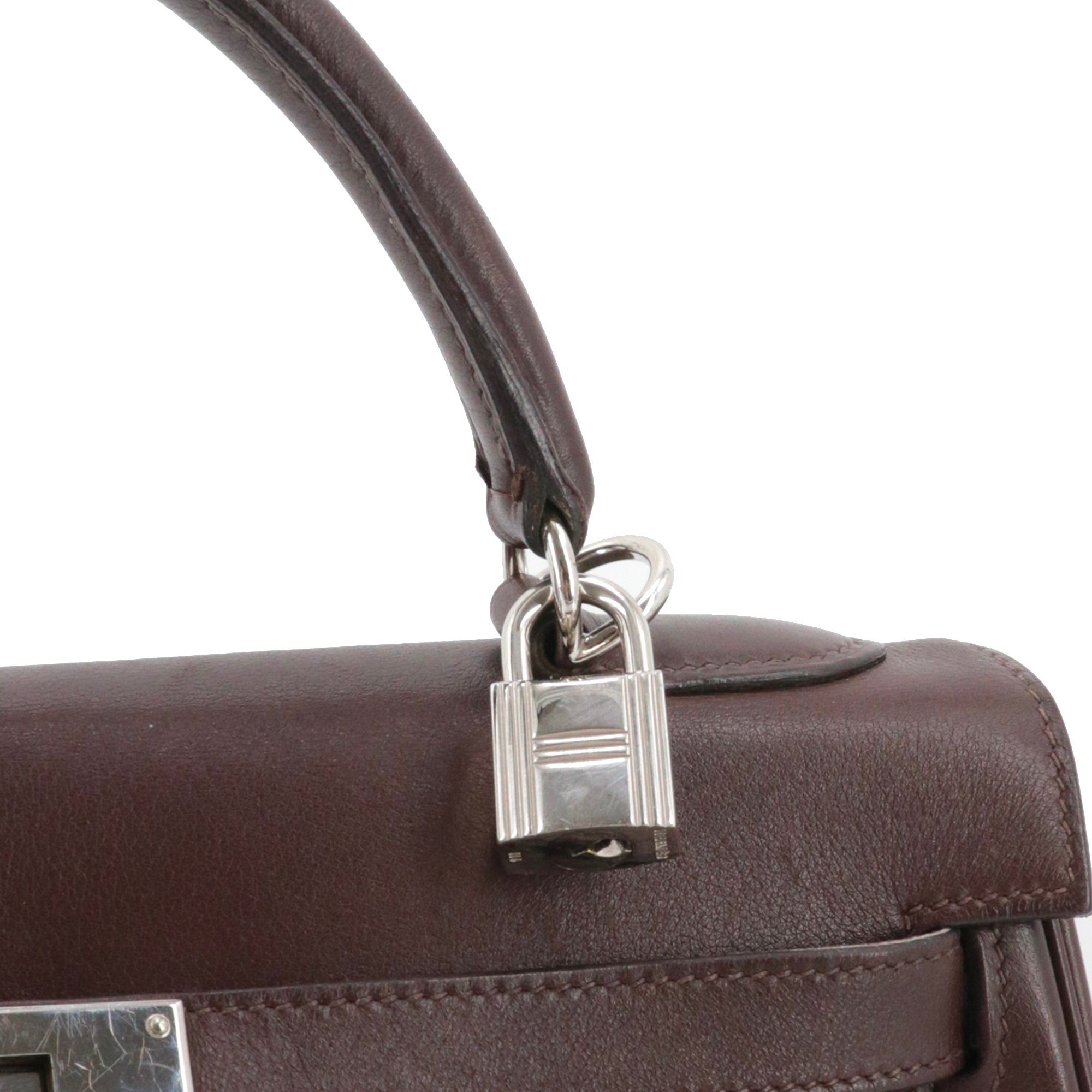 Hermes HERMÈS - Hermès Kelly 32 handbag in cocoa goatskin Size ONE SIZE - 5 Thumbnail