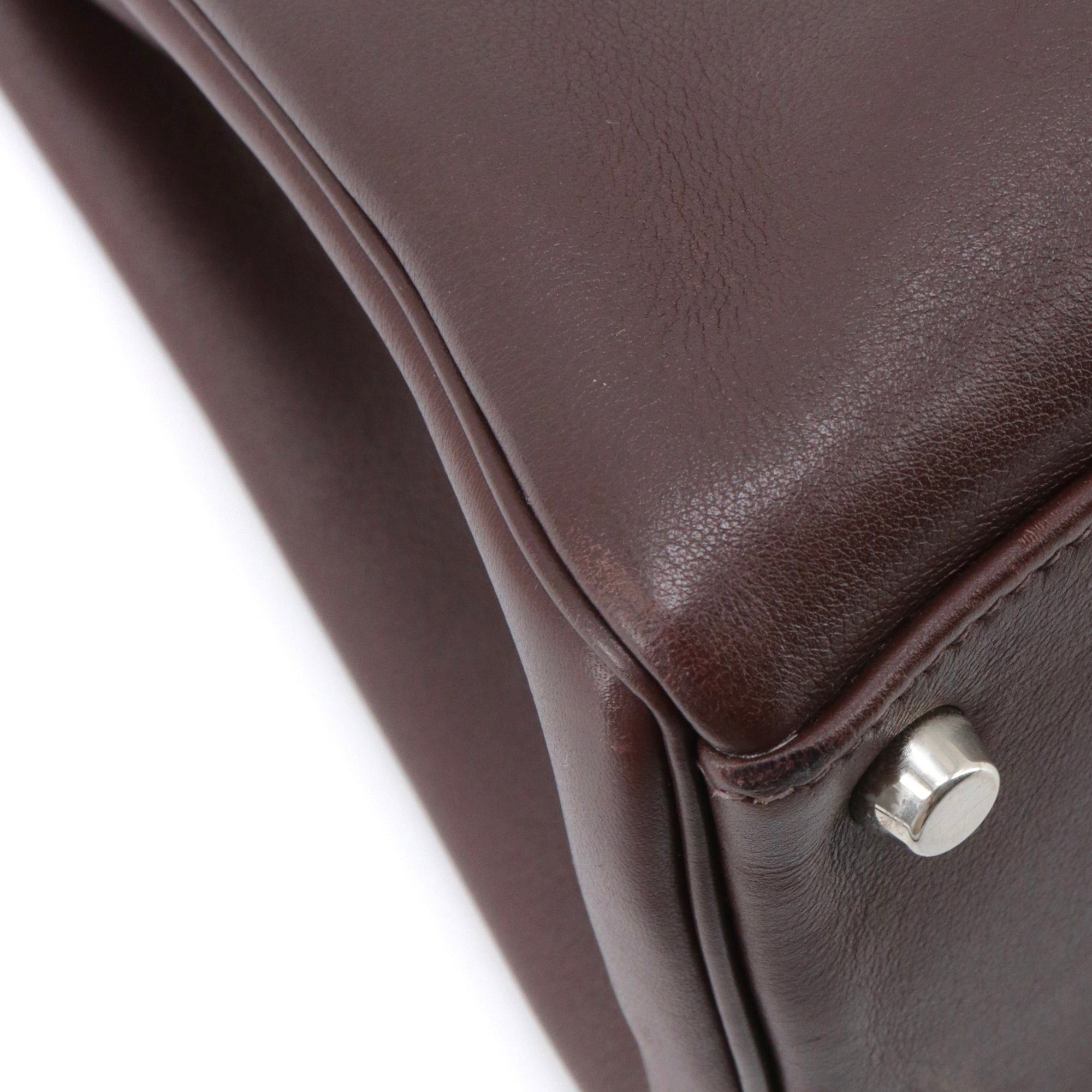 Hermes HERMÈS - Hermès Kelly 32 handbag in cocoa goatskin Size ONE SIZE - 9 Thumbnail