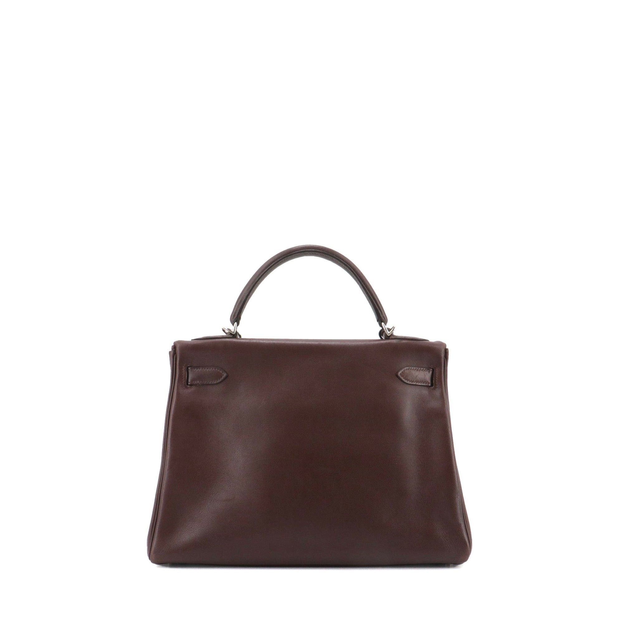 Hermes HERMÈS - Hermès Kelly 32 handbag in cocoa goatskin Size ONE SIZE - 3 Thumbnail