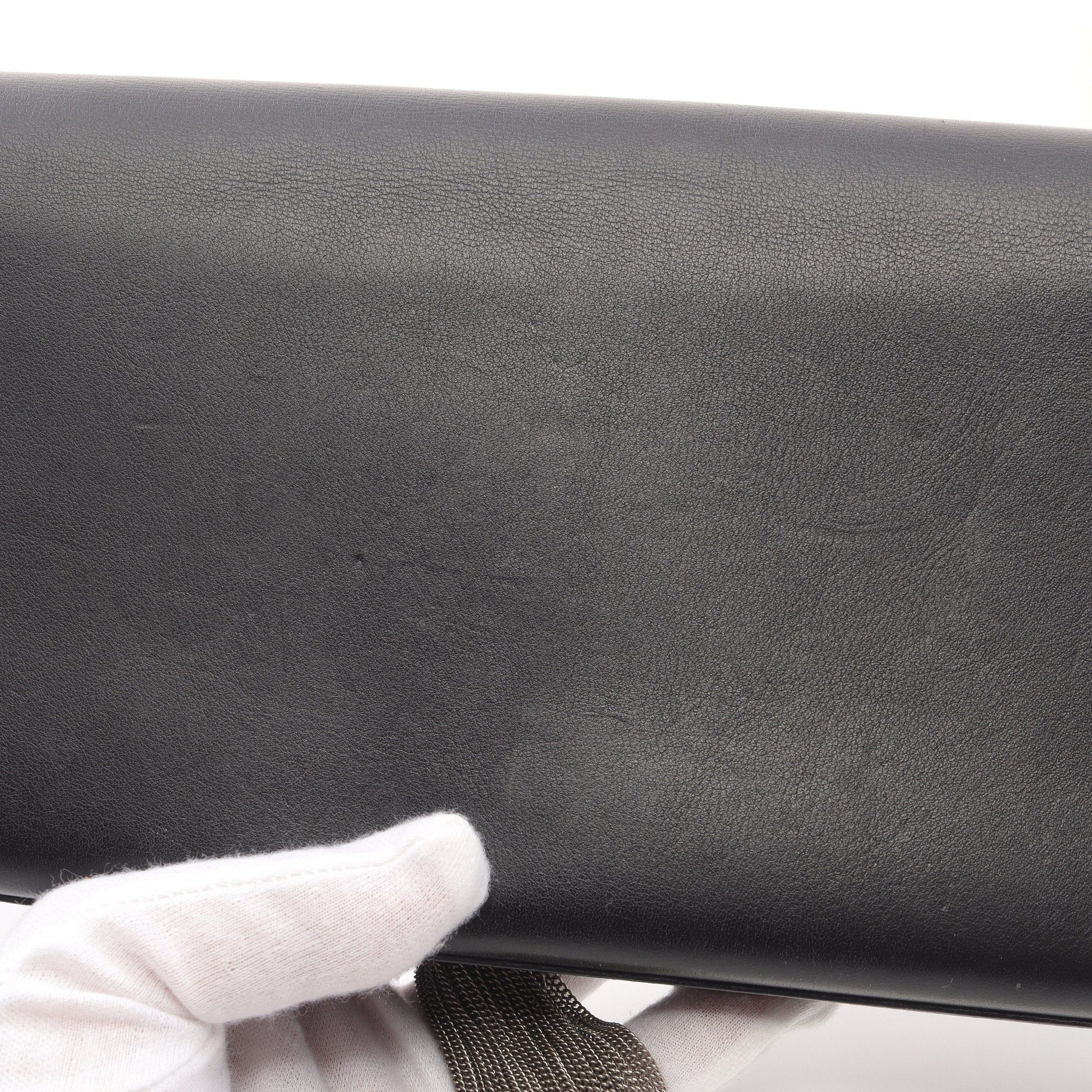 Yves Saint Laurent Yves Saint Laurent Monogram Tassel Clutch Bag Leather Black Red Pink Heart Size ONE SIZE - 6 Thumbnail