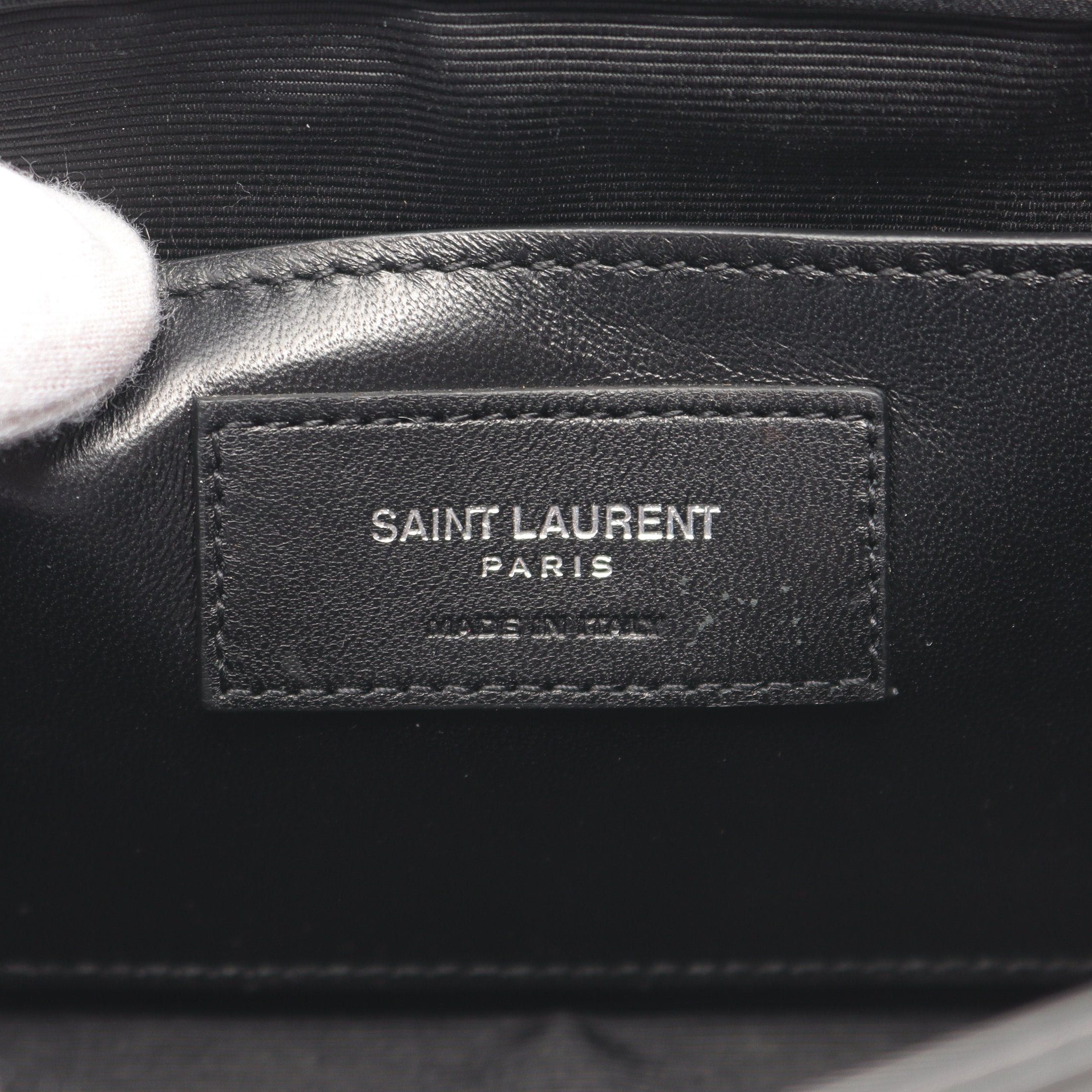 Yves Saint Laurent Yves Saint Laurent Monogram Tassel Clutch Bag Leather Black Red Pink Heart Size ONE SIZE - 4 Thumbnail