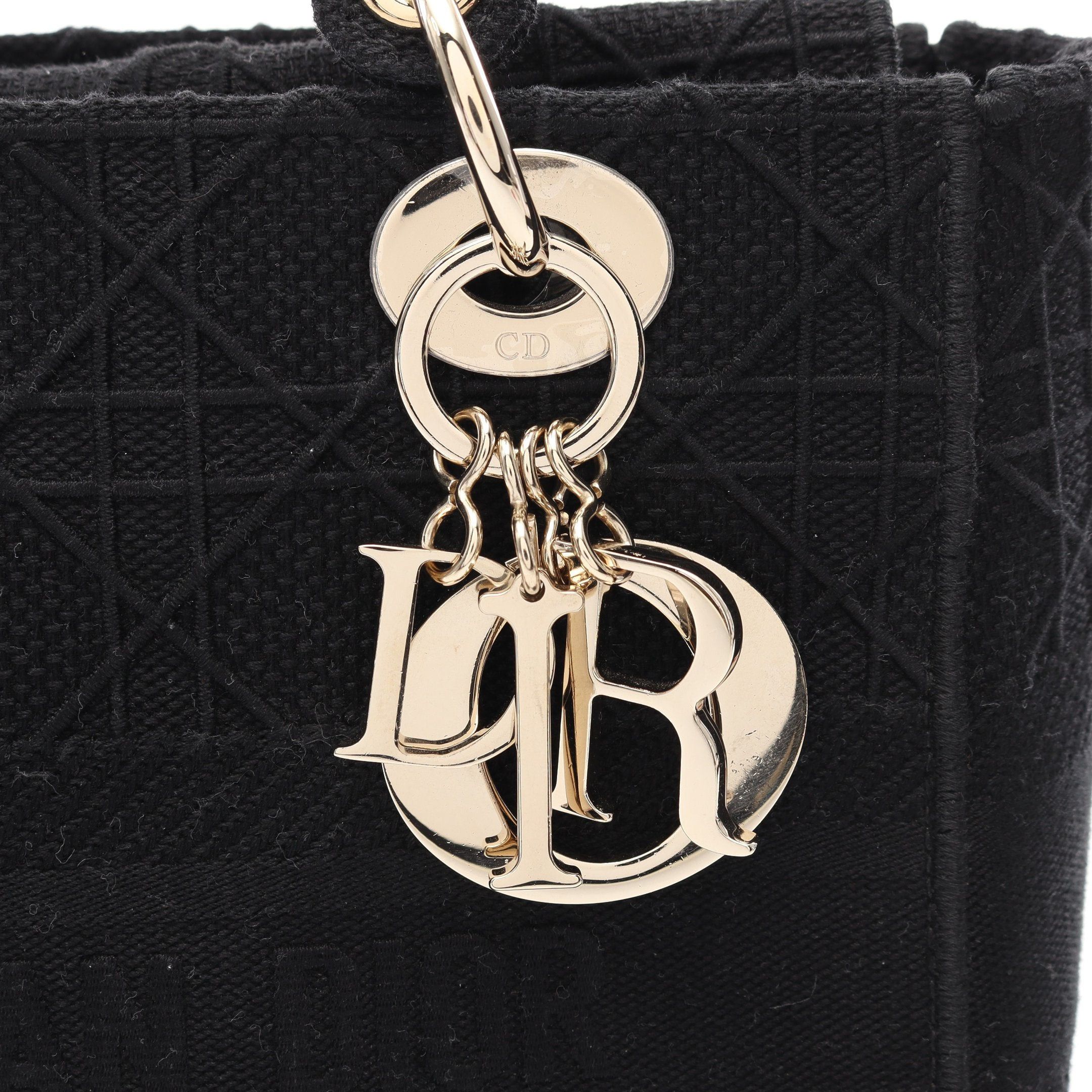 Dior Dior Lady Medium Canage Handbag Canvas Black Size ONE SIZE - 5 Thumbnail