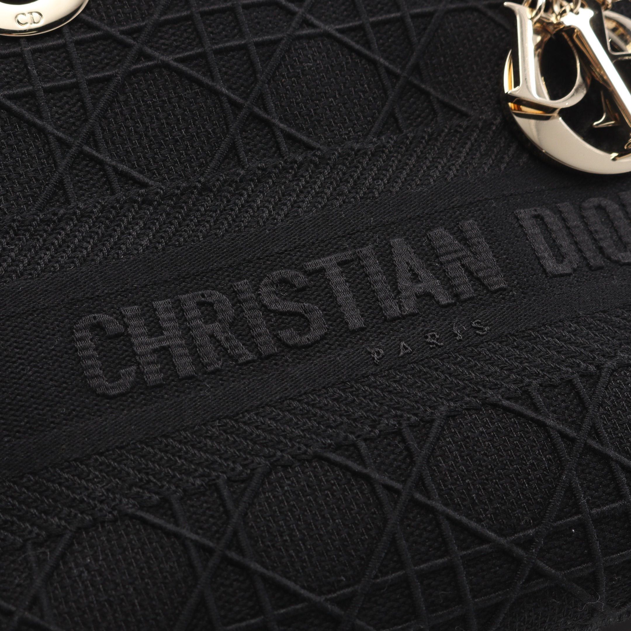 Dior Dior Lady Medium Canage Handbag Canvas Black Size ONE SIZE - 10 Thumbnail
