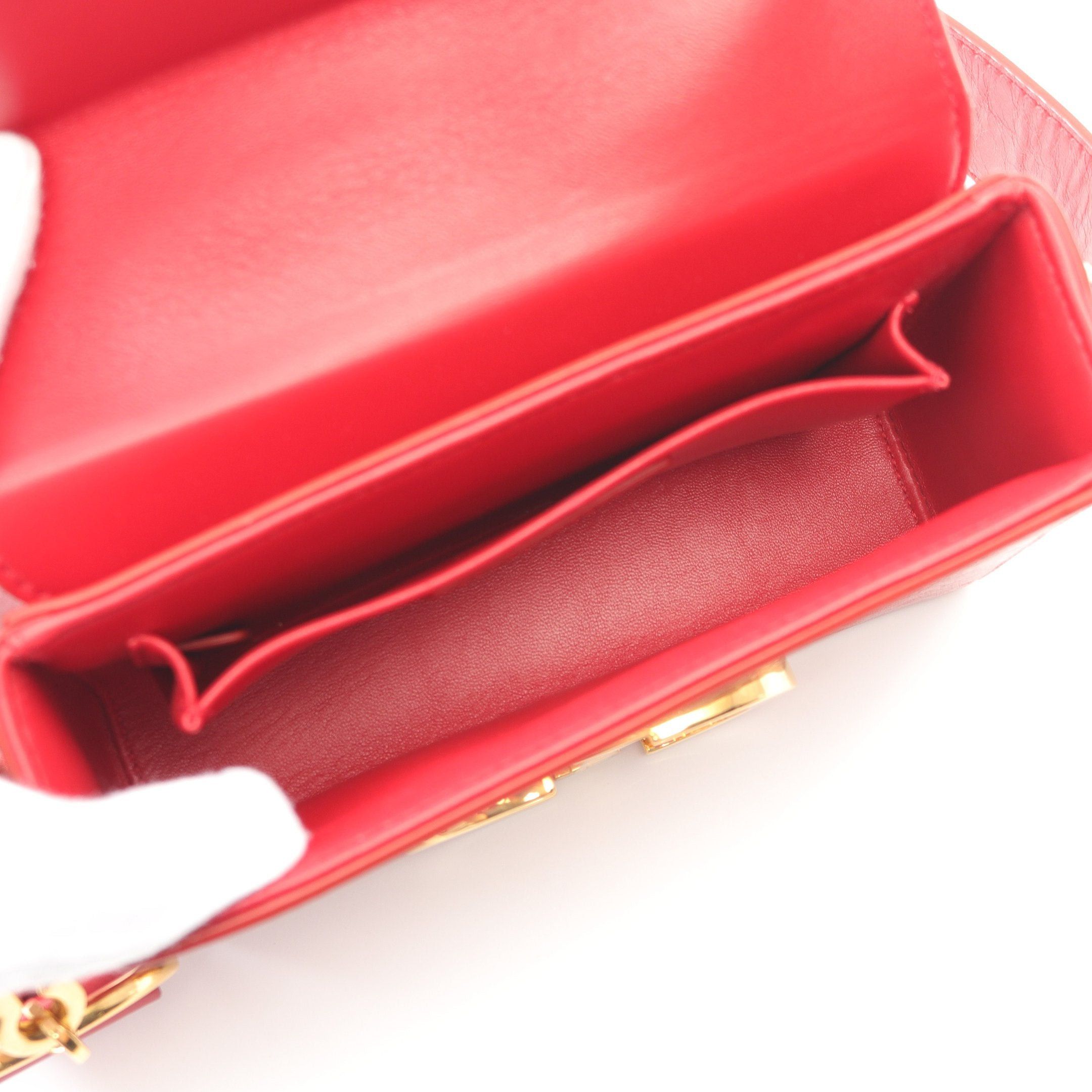 Dior Dior 30 Montaigne Box Shoulder Bag Leather Red Size ONE SIZE - 3 Thumbnail