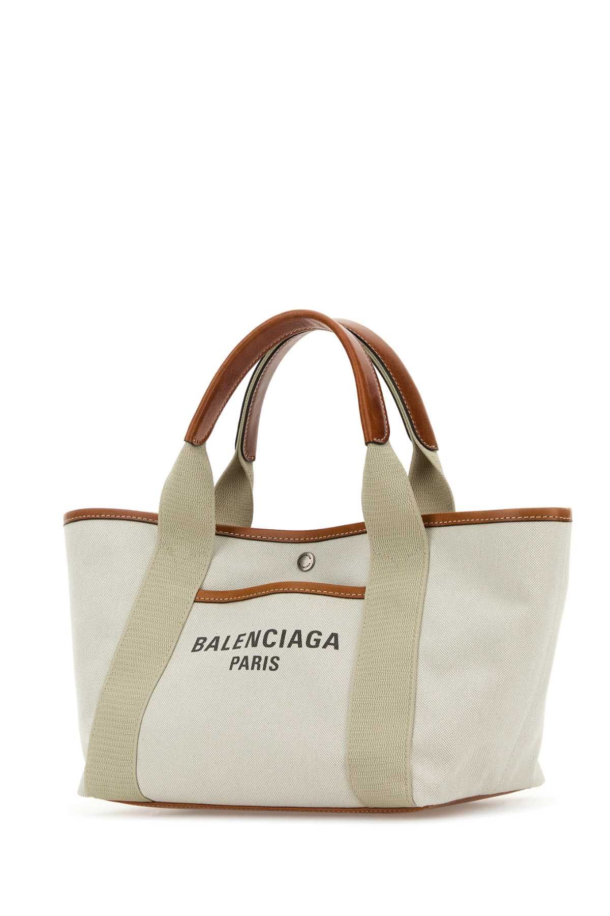 Balenciaga Sand Canvas Small Biarritz Shopping Bag Size ONE SIZE - 2 Thumbnail