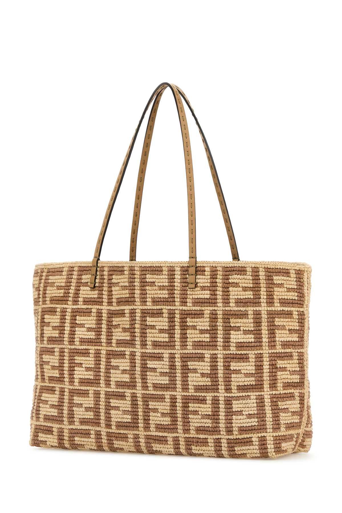 Fendi Embroidered Straw Large Roll Shopping Bag | Grailed